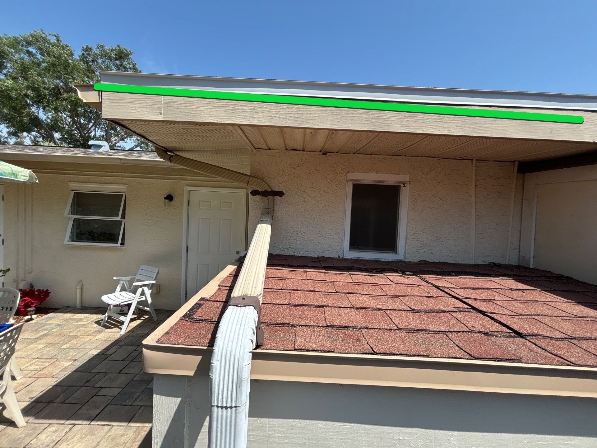 K-Style Seamless Gutter Installation using 3X4 Elbow Downspout in Sarasota FL by Gutter Professors