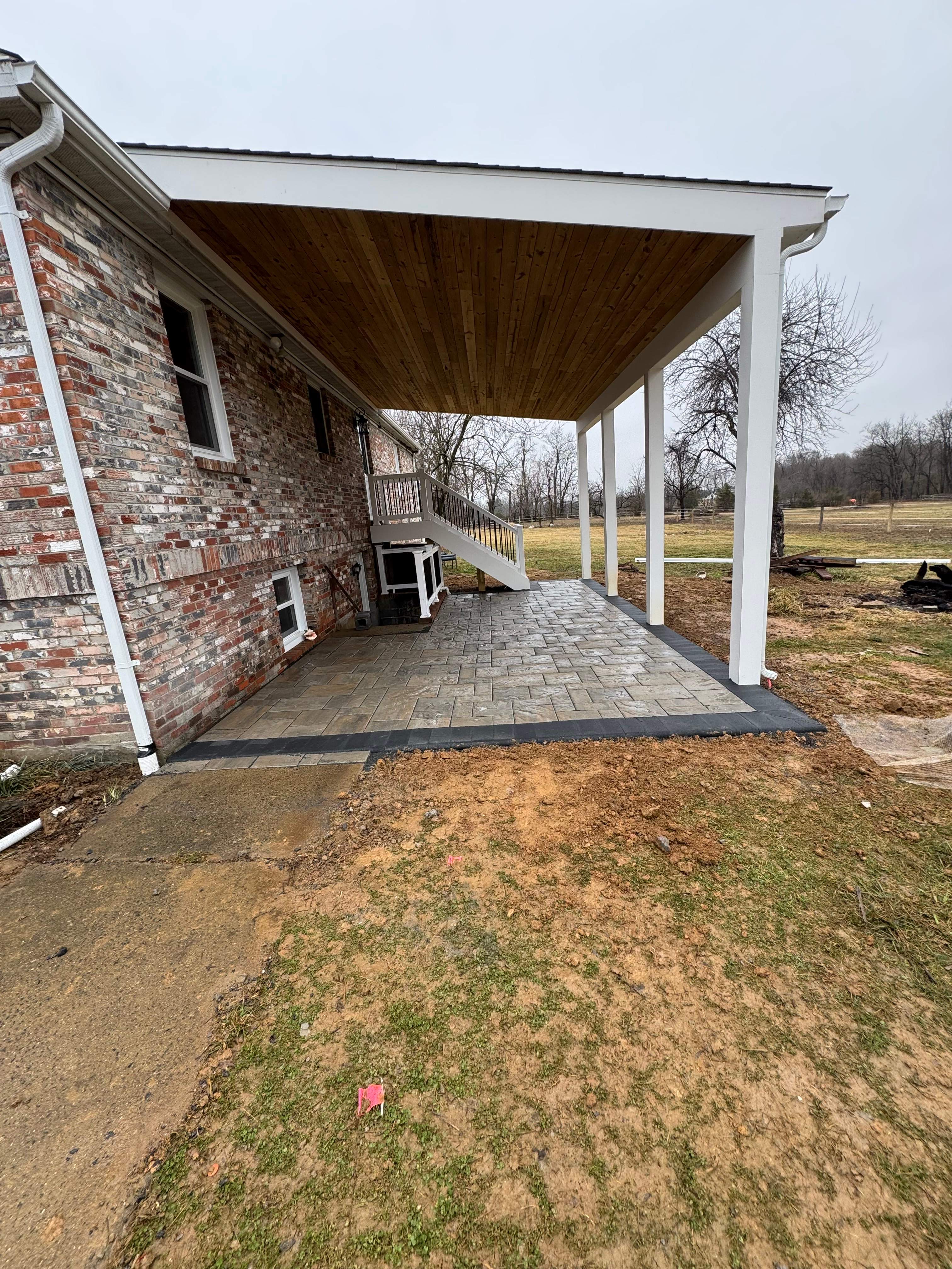 Covered Landing & Paver Patio in Lovettsville, VA by Sunburst Construction Inc