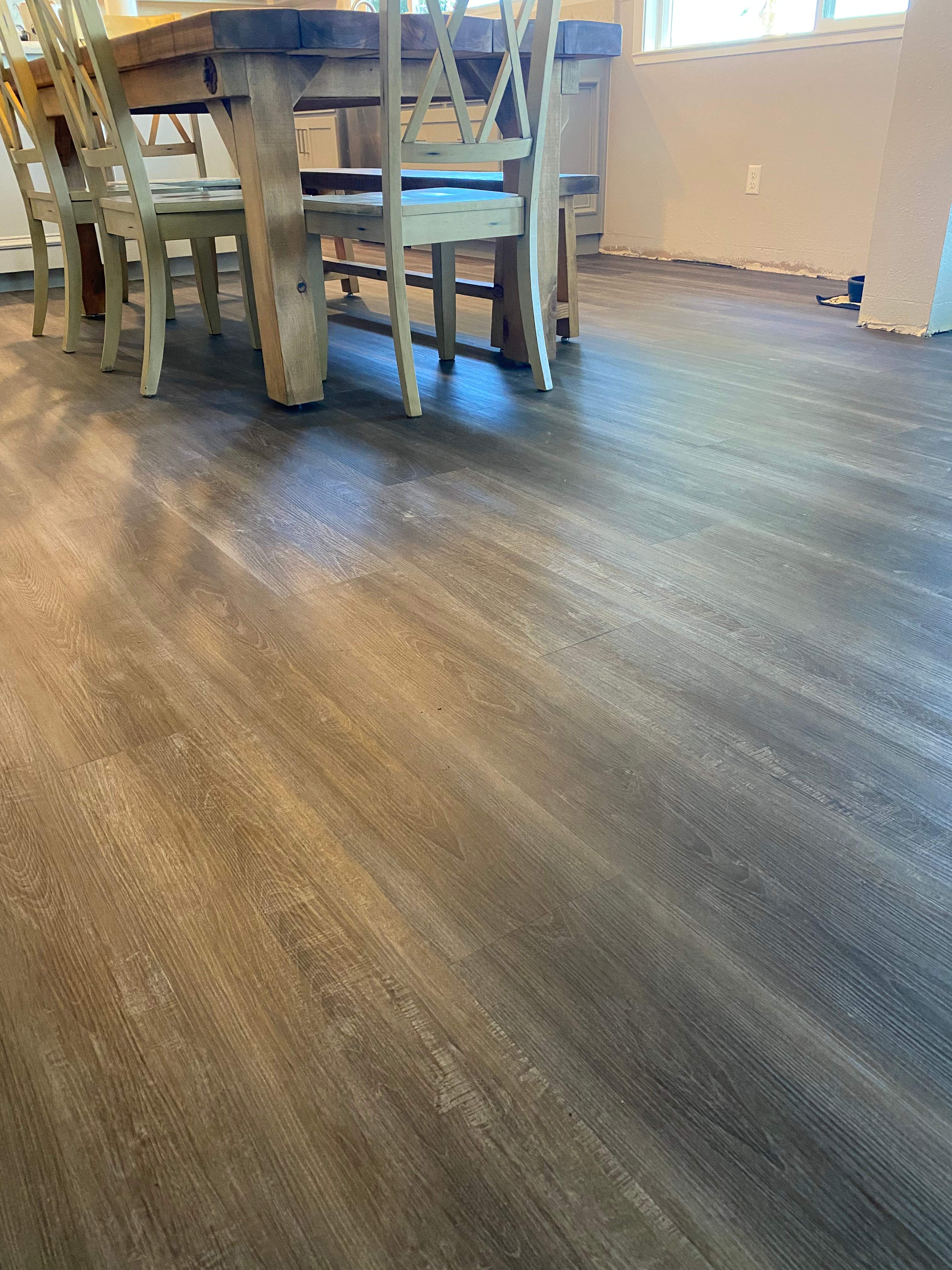 LVP Flooring for newly remodeled kitchen in Newcastle. by Footprints Floors South Sacramento