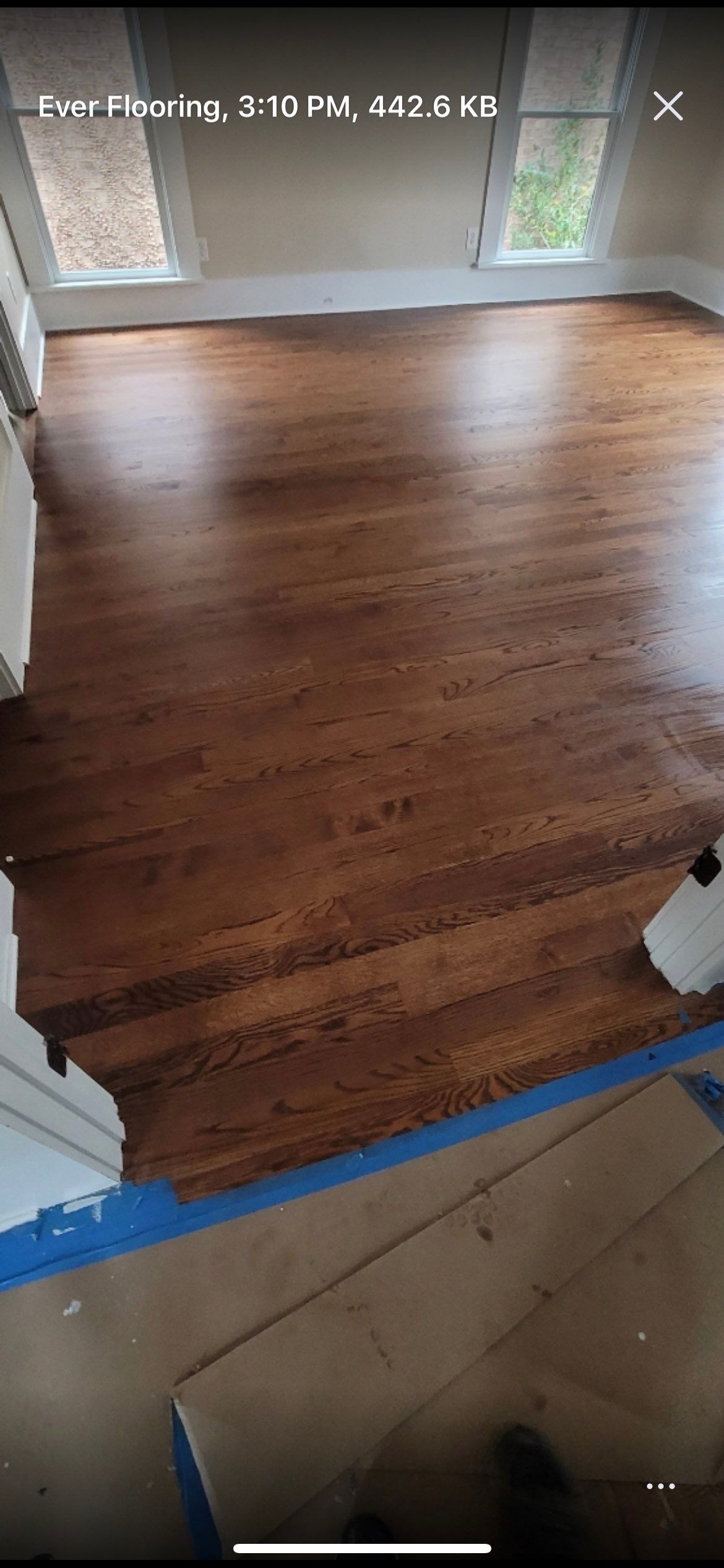 Upstairs Hardwood Flooring Installation and Custom Staining in Atlanta by Swift Home Renovations