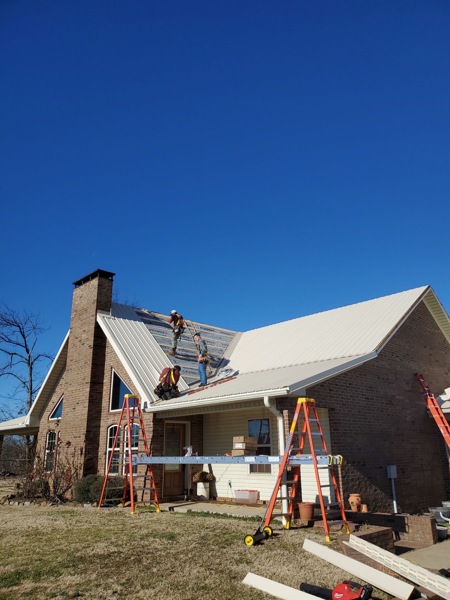 Residential Metal Roof Replacement using Reed's Metals: 26 GA. Colored Residential Metal Panels (Ivory) by Hostetler Roofing
