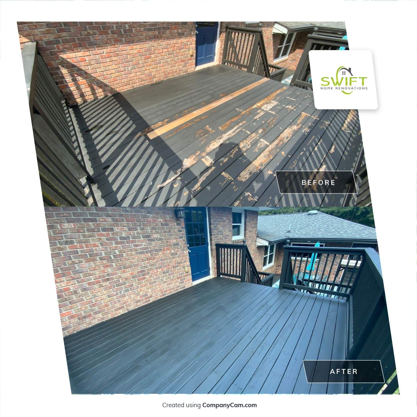Full Exterior Trim Painting and Multi-Level Deck Staining by Swift Home Renovations