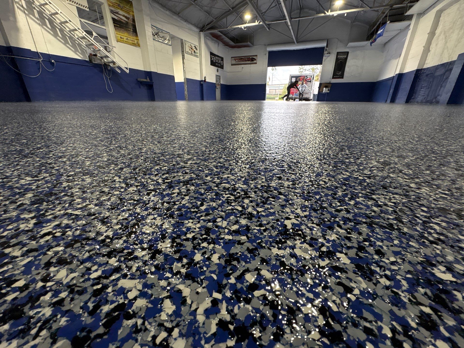 Commercial Floor Upgrade – Orbit Flake System Installation by Performance Floors & Coating