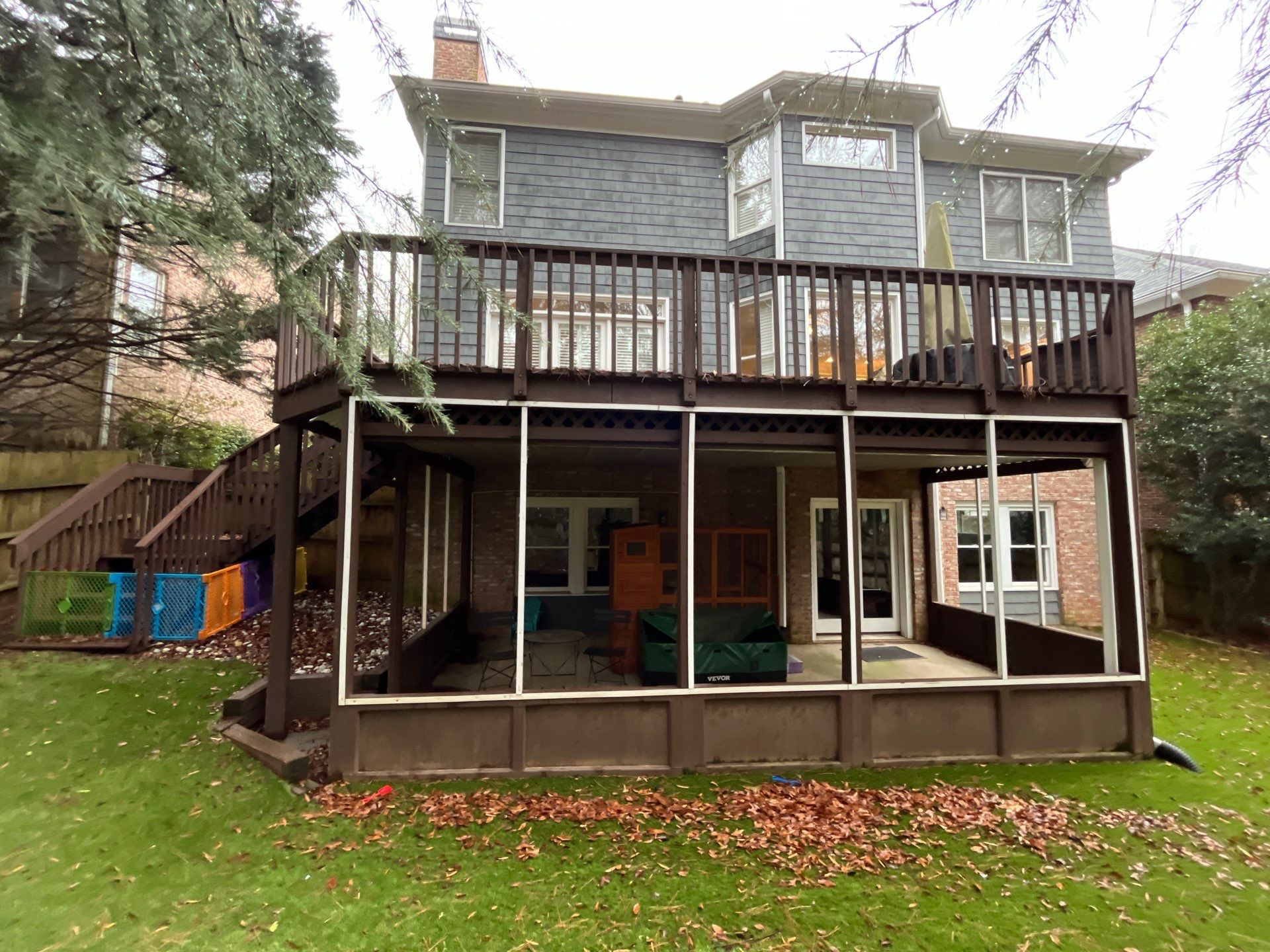 Trex New Deck Build with Screened in Under Deck by Nelson Exteriors 