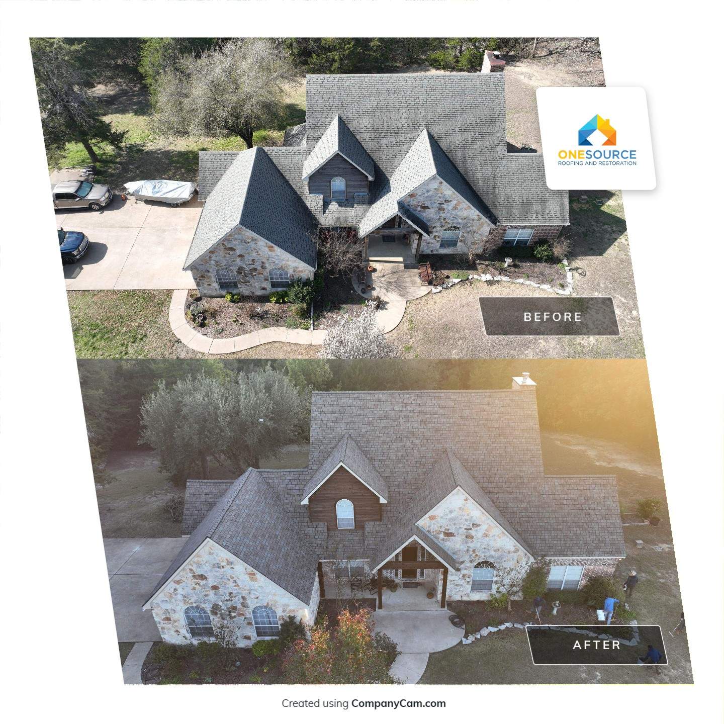 Residential Roofing Installation using IKO Royal Estate Harvest Slate by OneSource Roofing and Restoration