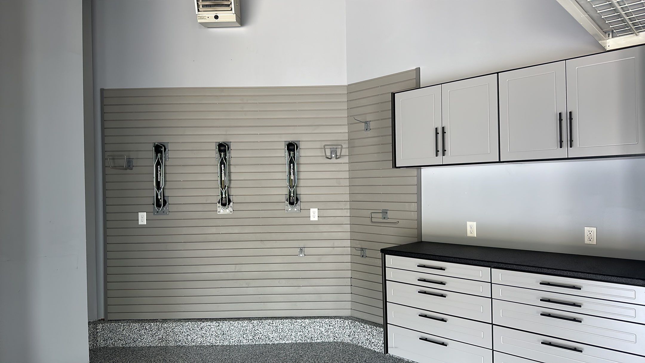 Matt N. took his garage to the next level with our Domino floor and cabinets by Banner Garage