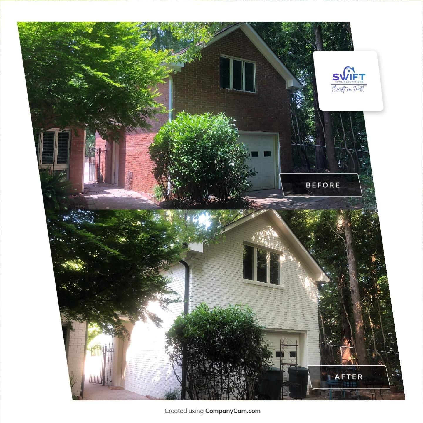 Brick Exterior Painting and Color Transformation in Atlanta by Swift Home Renovations