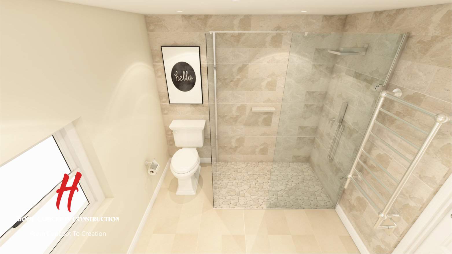 Bathroom Remodel using Tile by Home Concepts Construction