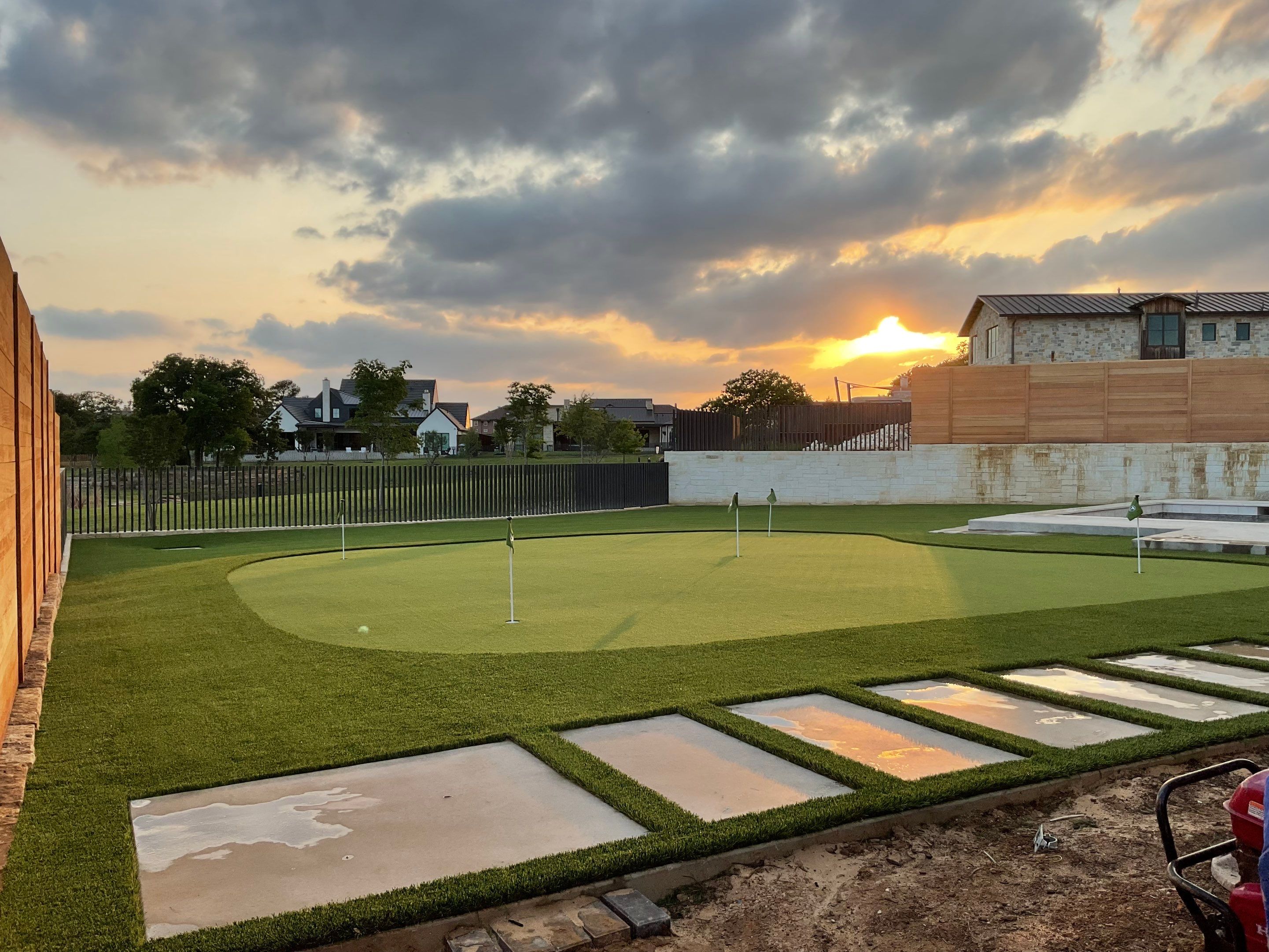 Synthetic Turf Installation using Texas Rye by Turf Concepts
