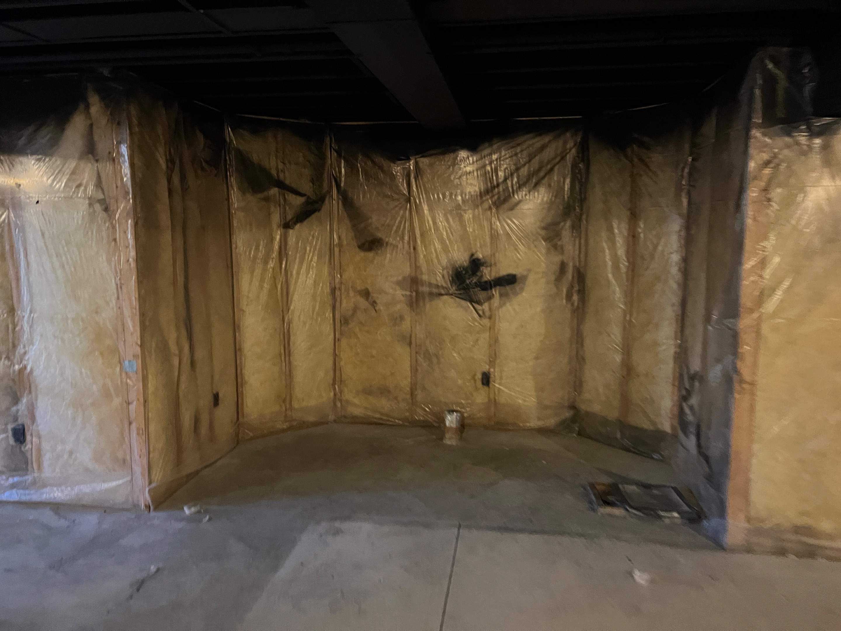 Basement Remodel w/ LVP Flooring & Exposed Ceiling by Chagnon Building & Remodeling LLC