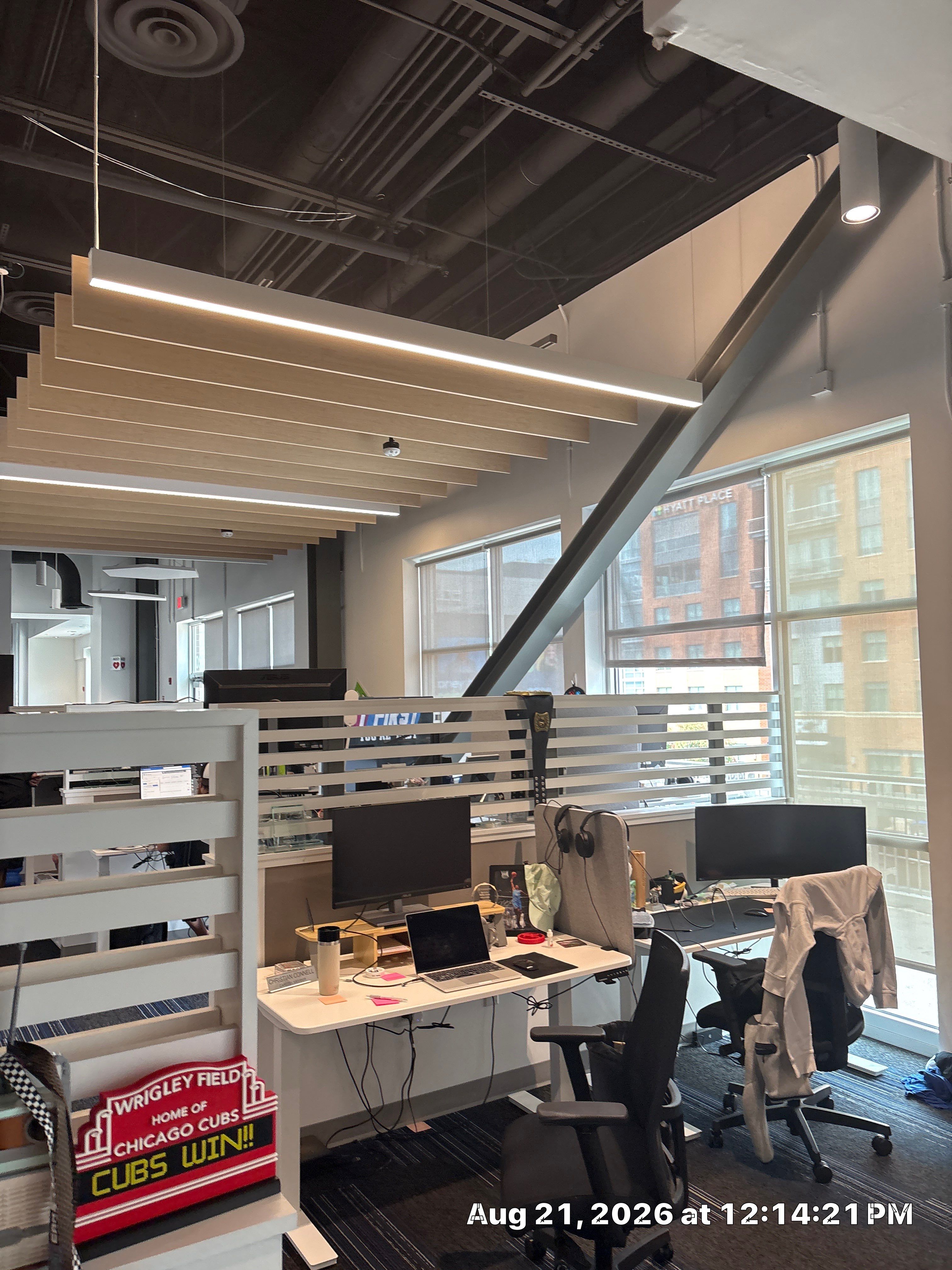 Lincoln Corporate Office Build-Out with Slatted Partitions and Acoustic Baffles by CompanyCam Sales Demo