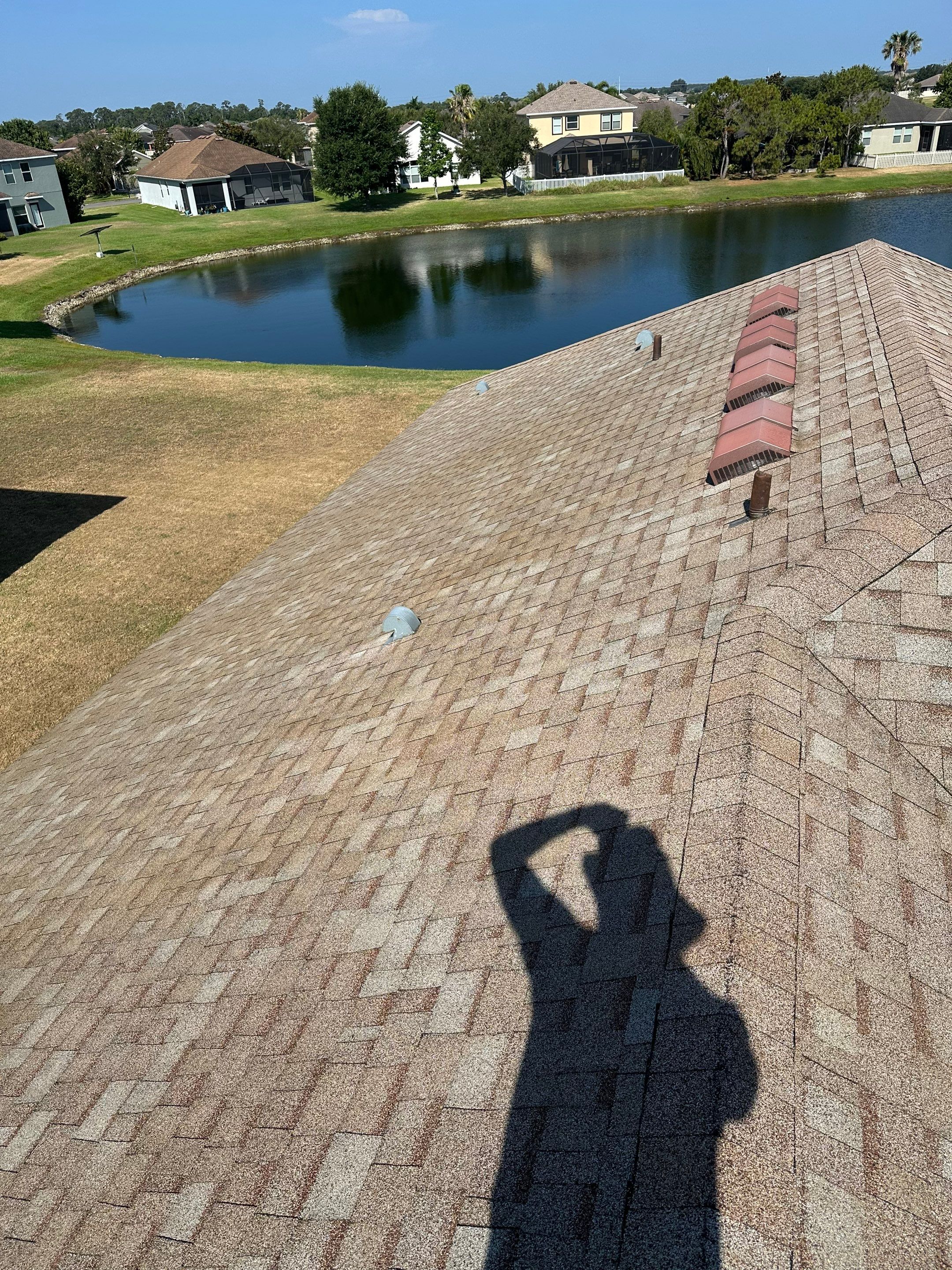 Asphalt Shingle Roof Soft Wash Cleaning & Concrete Pressure Washing in CopperStone Community, Parrish, FL by Sunshine AquaWash