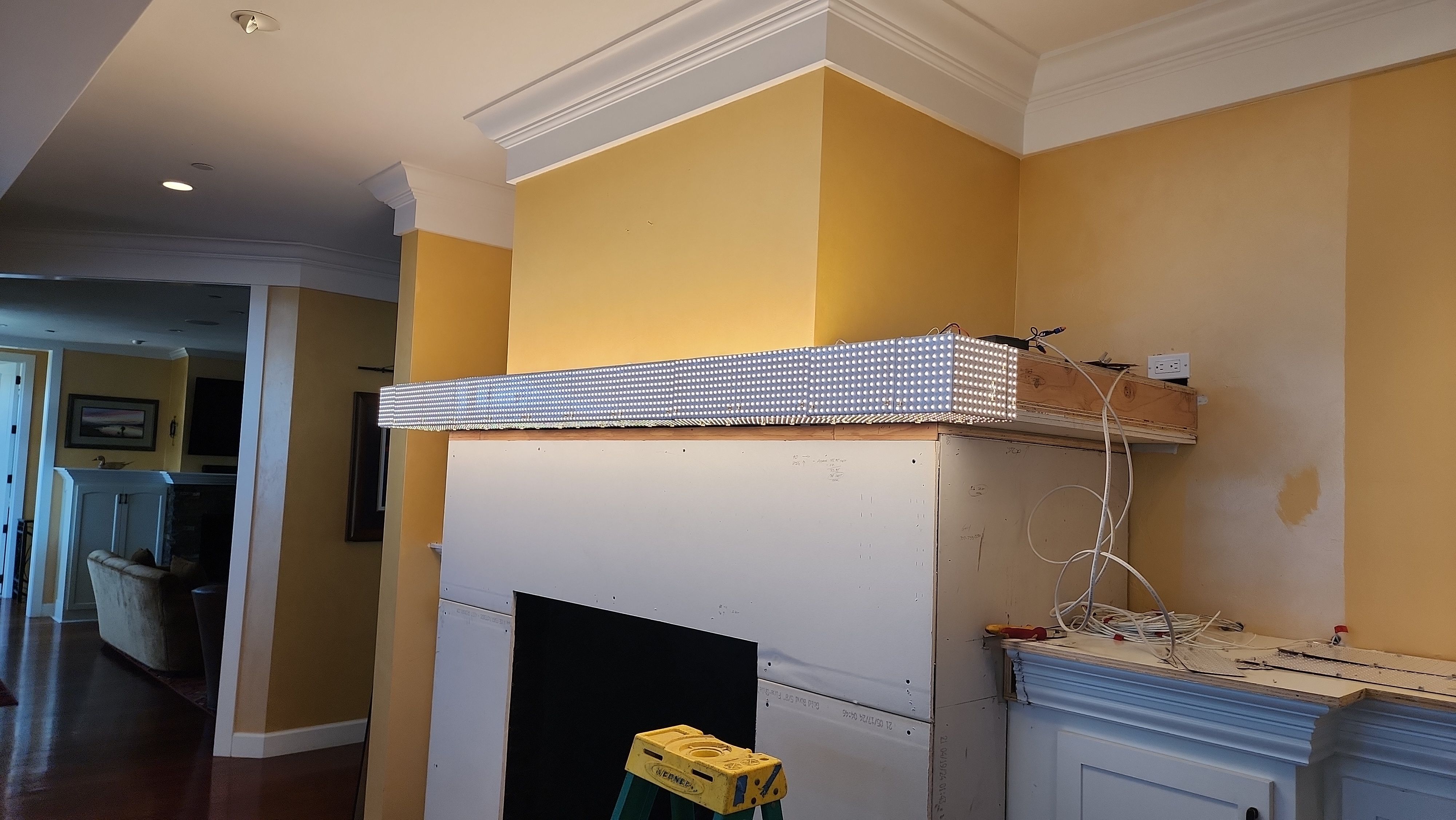 Backlit Stone On A Fireplace by S.Y. Electric Inc.
