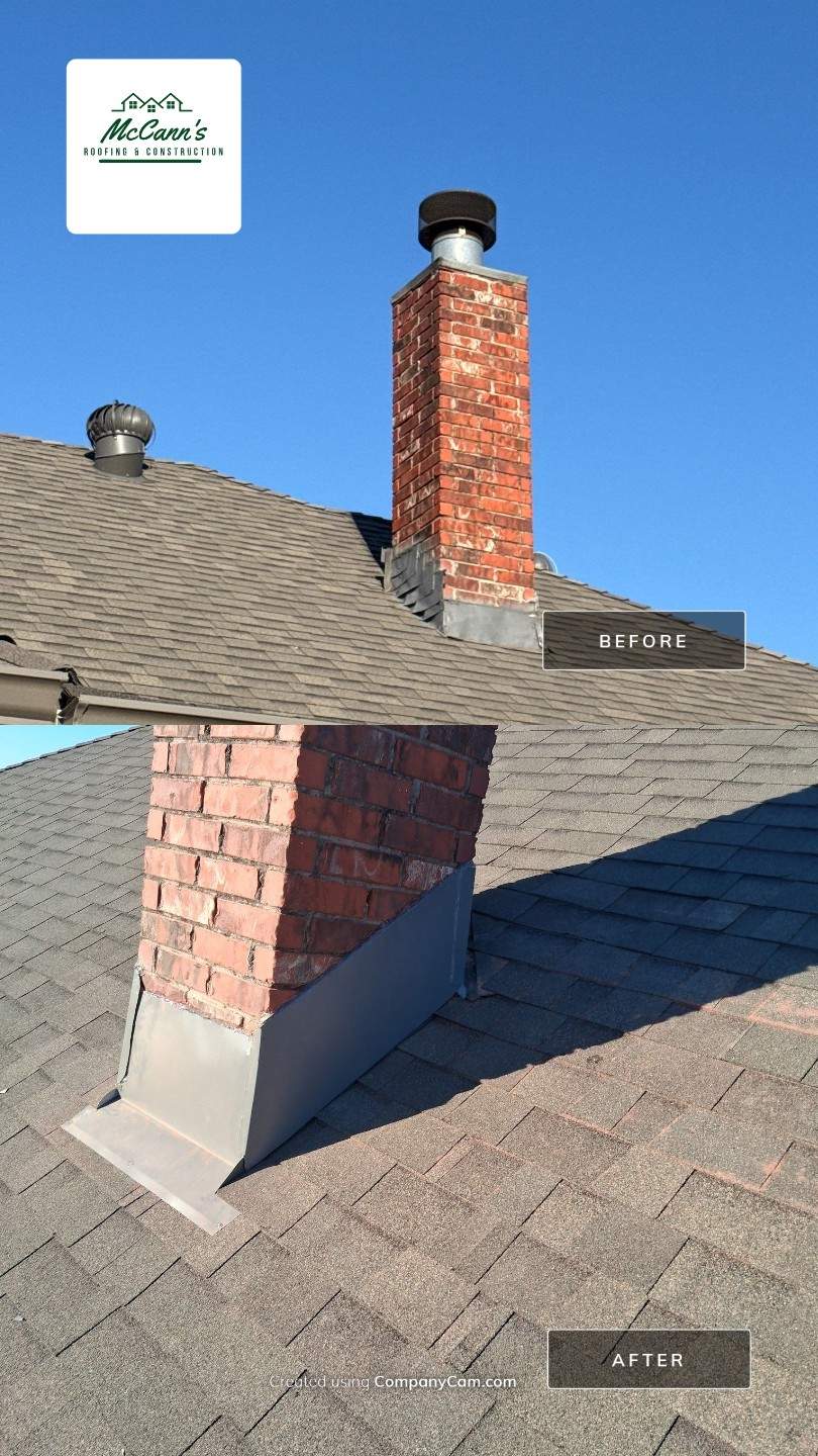 chimney flashing repair in Norman by McCann's Roofing and Construction