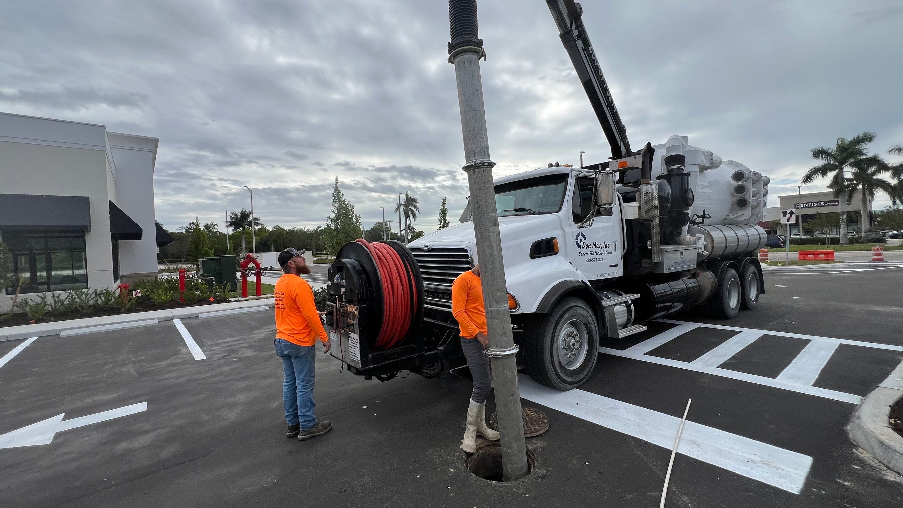 New Construction Commercial Parcel Stormwater System Cleaning by Don Mar, Inc. Storm Water Solutions