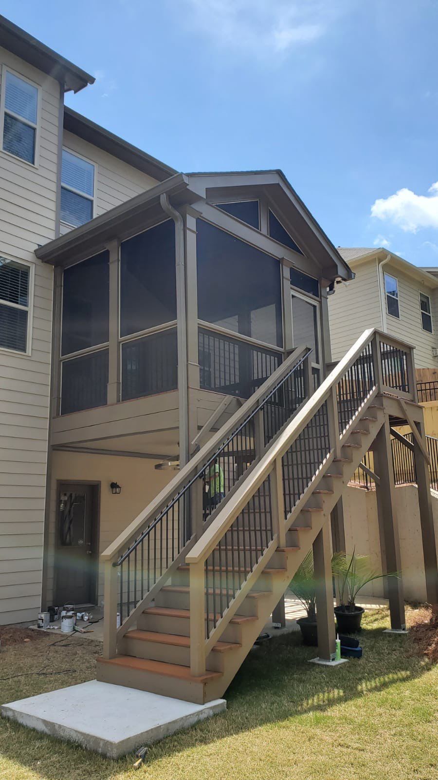 Elevated Screened-In Porch and Custom Deck Installation in Canton by Swift Home Renovations