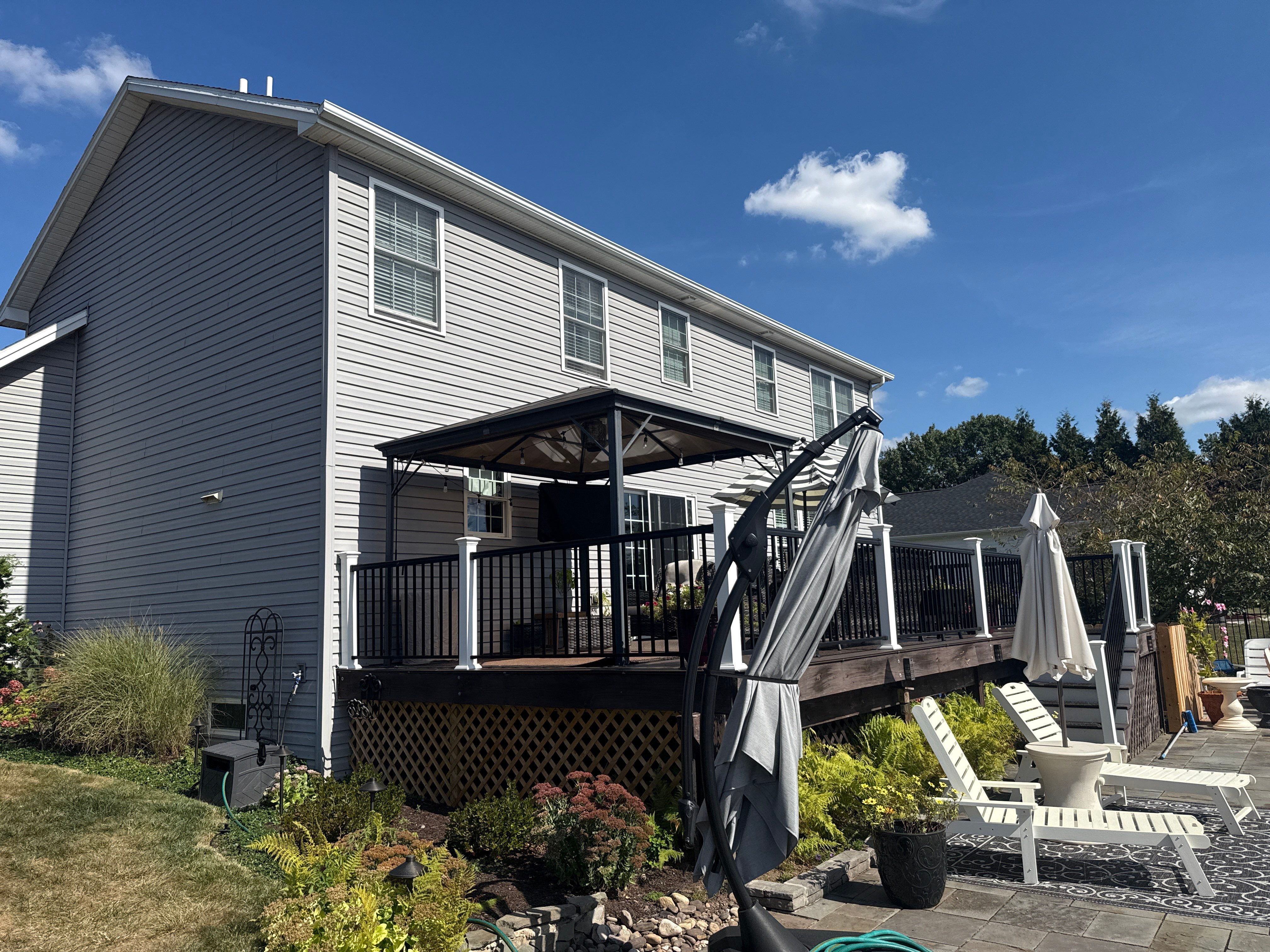 Custom Gable Porch Roof Addition Over Existing Deck in Halifax by Esh Builders