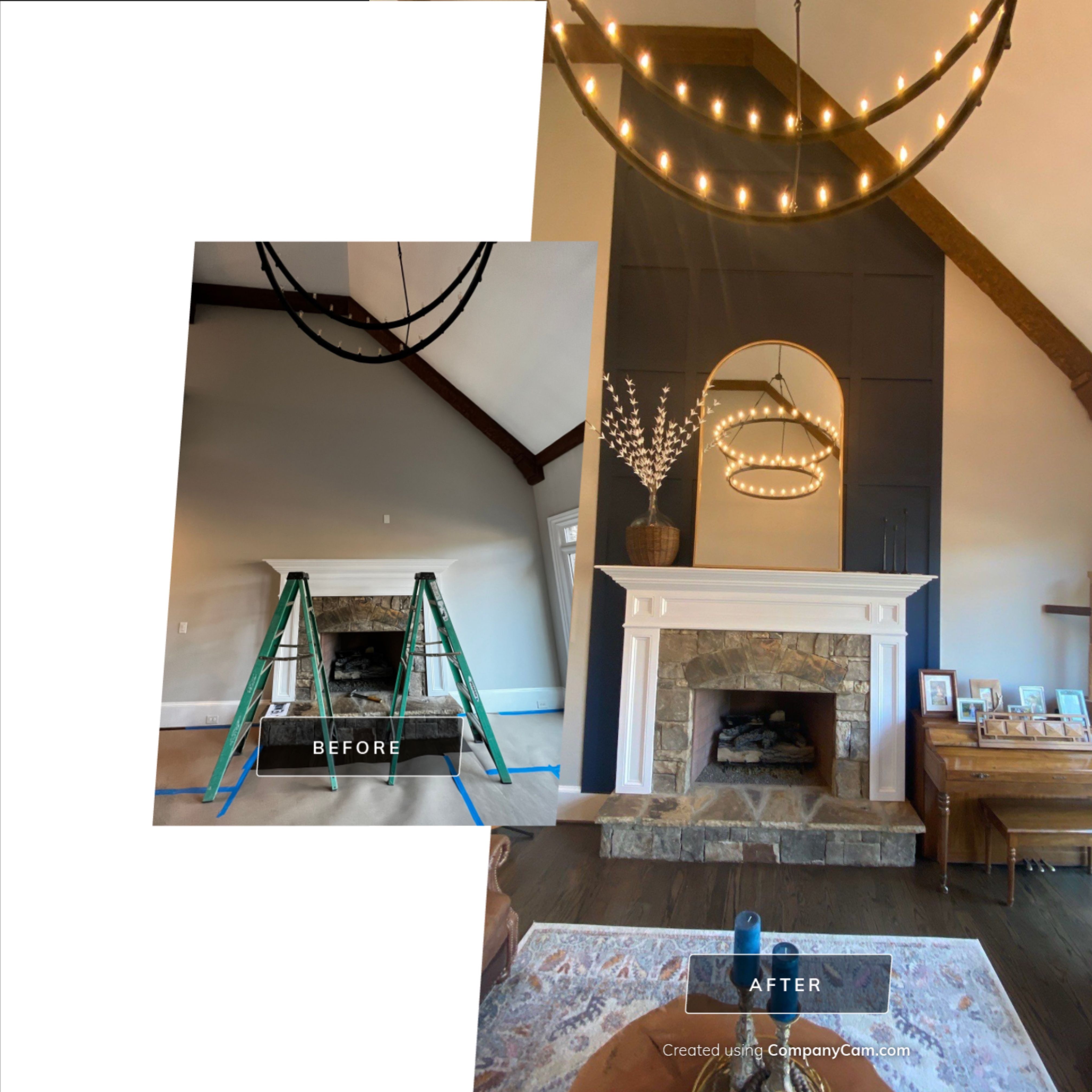 Custom Fireplace Accent Wall and Trim Installation in Marietta by Swift Home Renovations