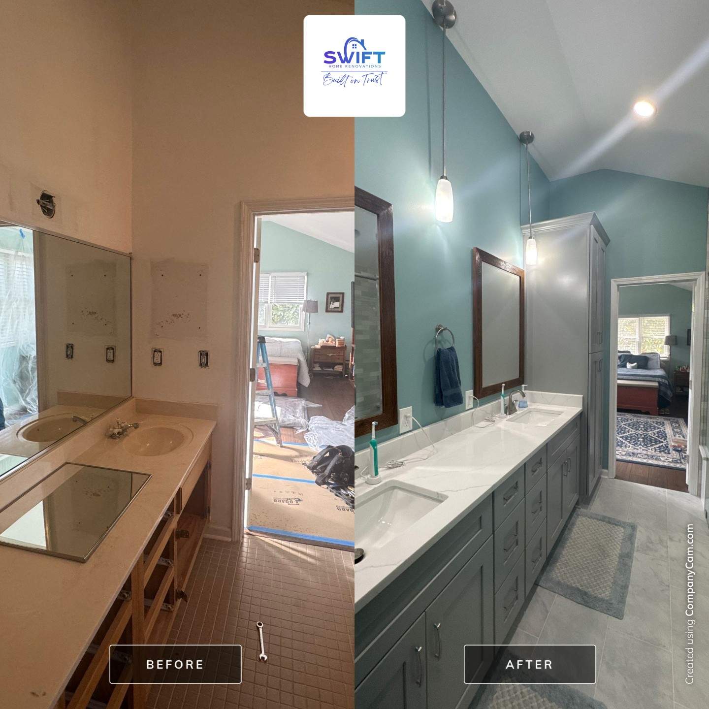 Modern Bathroom Remodeling in Decatur With Custom Tile Shower by Swift Home Renovations