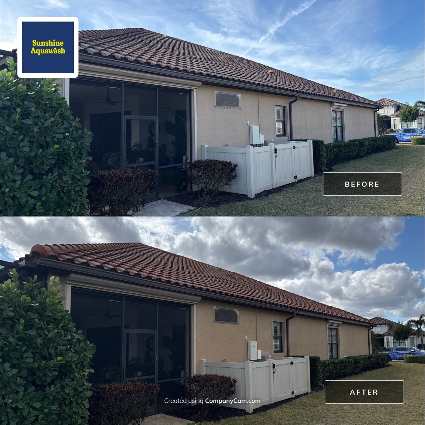 Barrel Tile Roof Cleaning in Esplanade Golf & Country Club – Lakewood Ranch, FL by Sunshine AquaWash