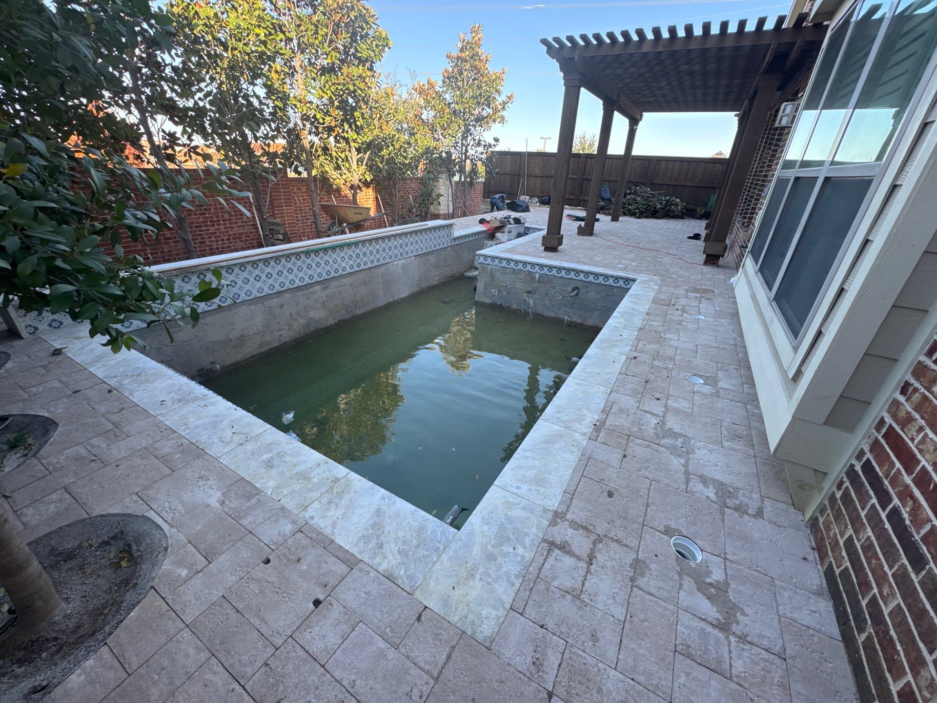Pool with Paver Patio by Pinnacle Pools and Spas - DFW