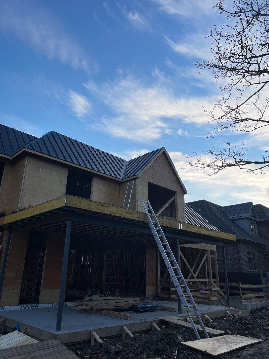 New Home Construction using 16" Standing Seam Panels by Jay Carter Roofing & Sheet Metal