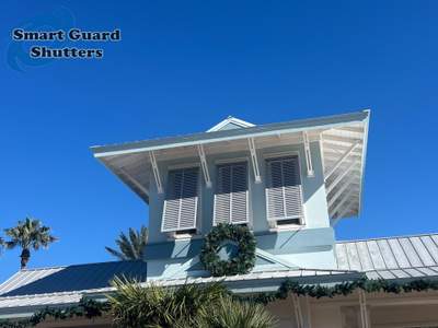 Decorative Bahama Shutters in Window Grey