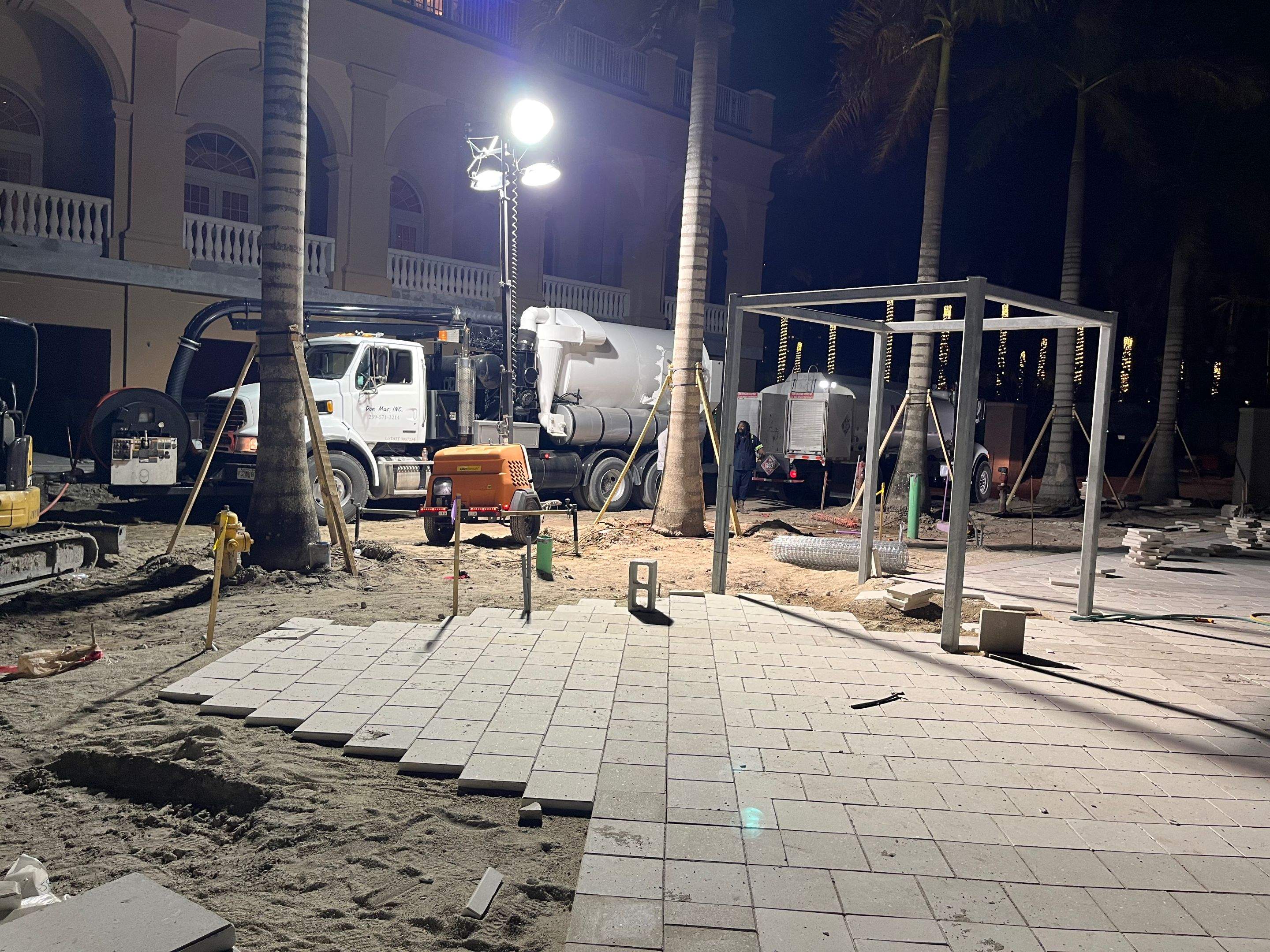 Ritz-Carlton S. Pool Deck & S. Service Rd Drain Cleaning by APS Power & Water