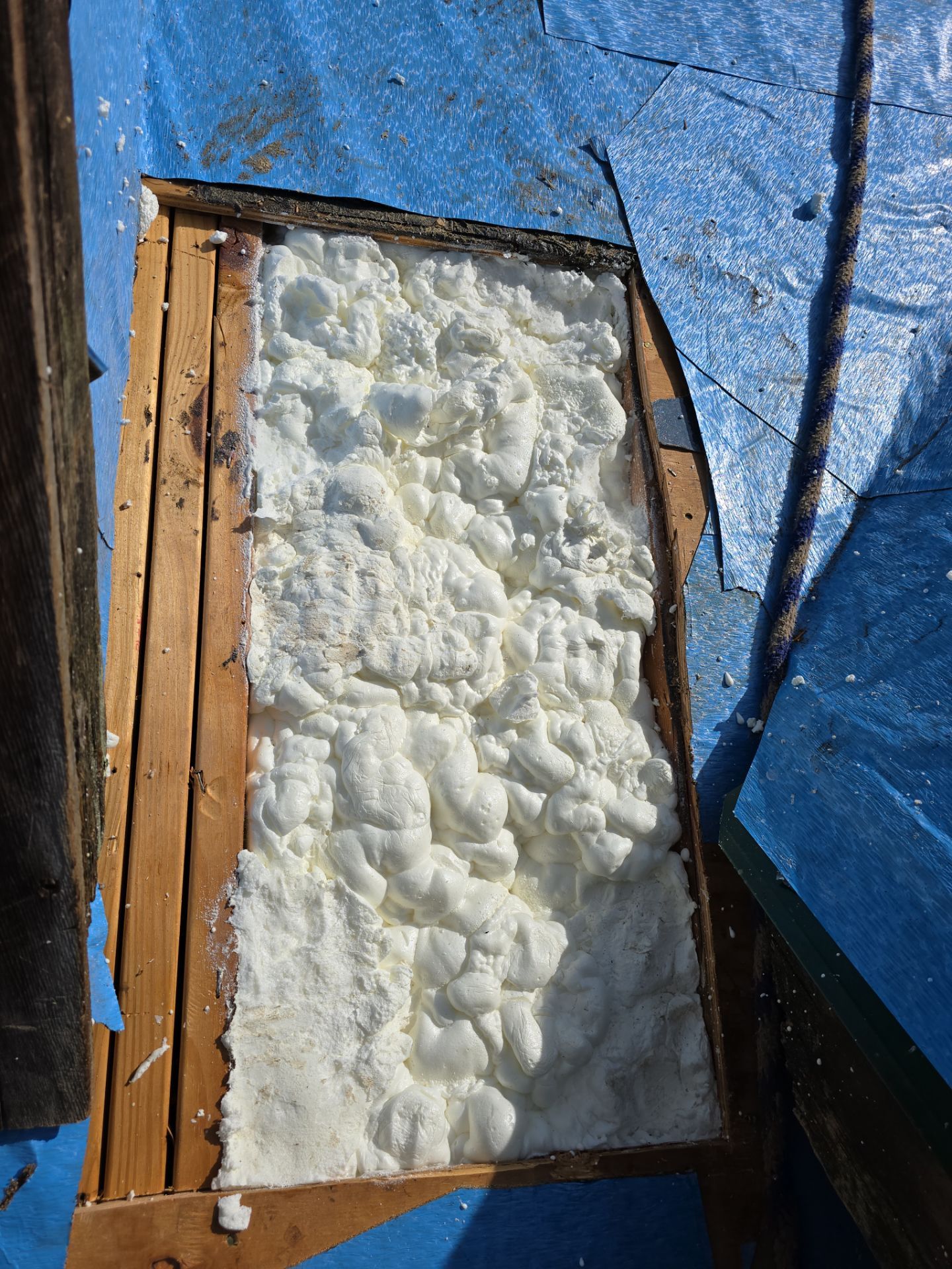 Exterior Installation using Closed Cell Spray Foam by NYS Foam & Energy