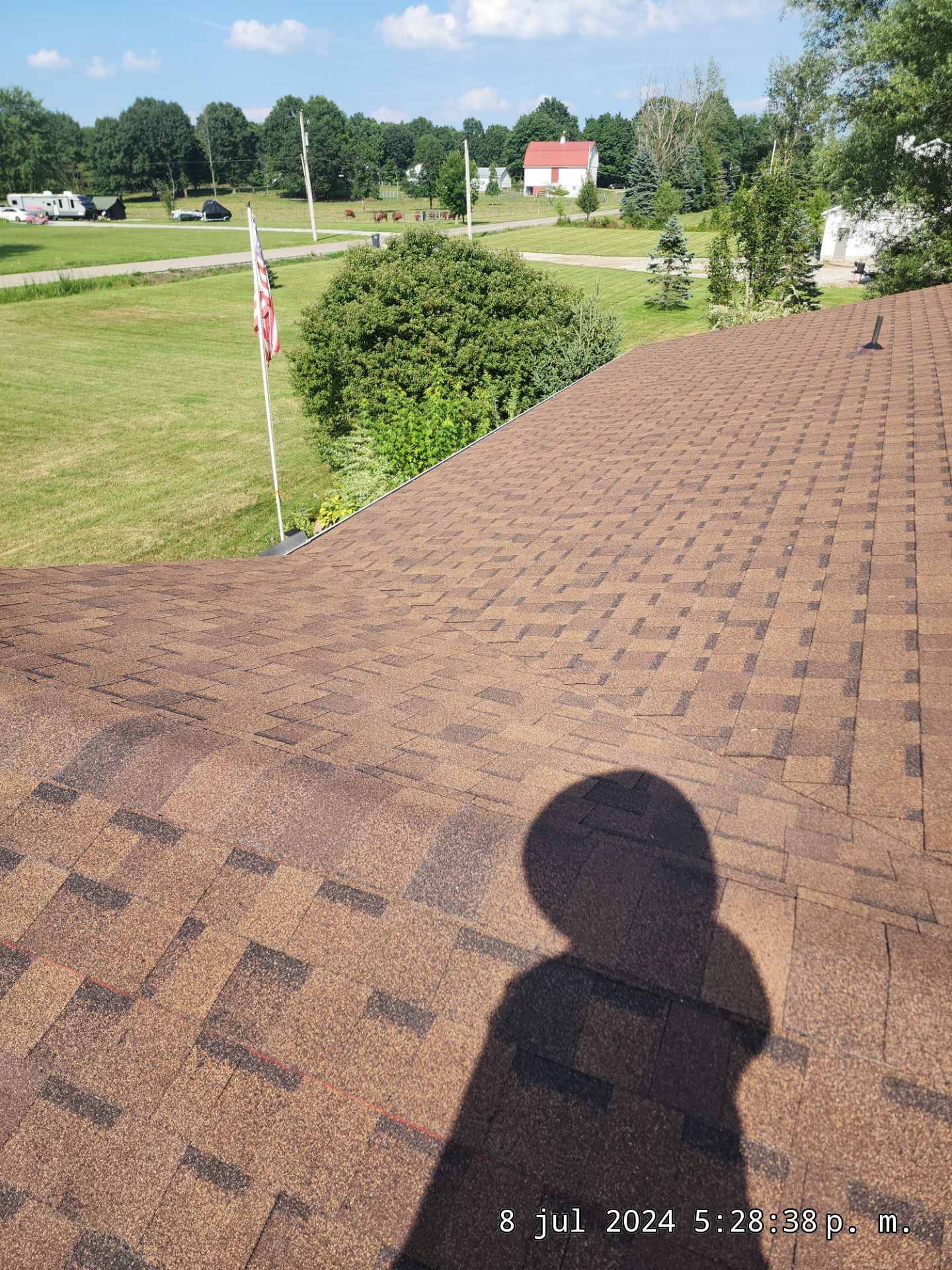 Atlas Pinnacle, Color, Burnt Hickory, Drip Edge, Color, Royal Brown by Eagle Eye Roofing