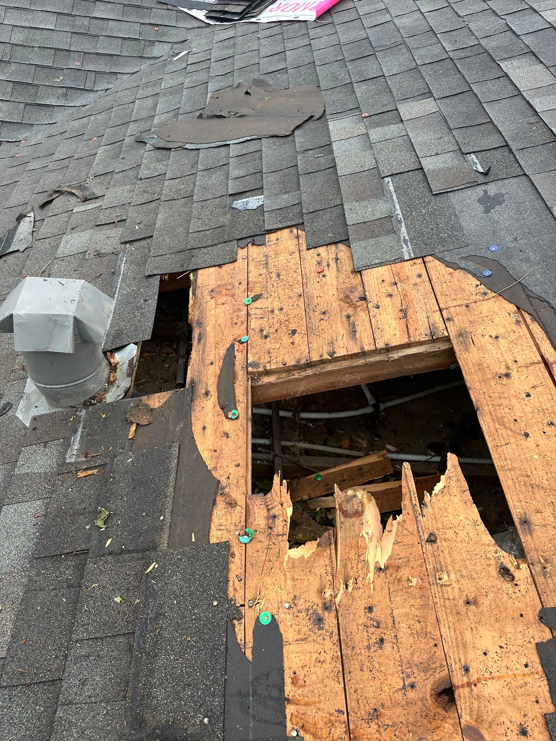 Hail Damage using Owen's Corning Duration (Lifetime) Shingles by Roof Repair Company