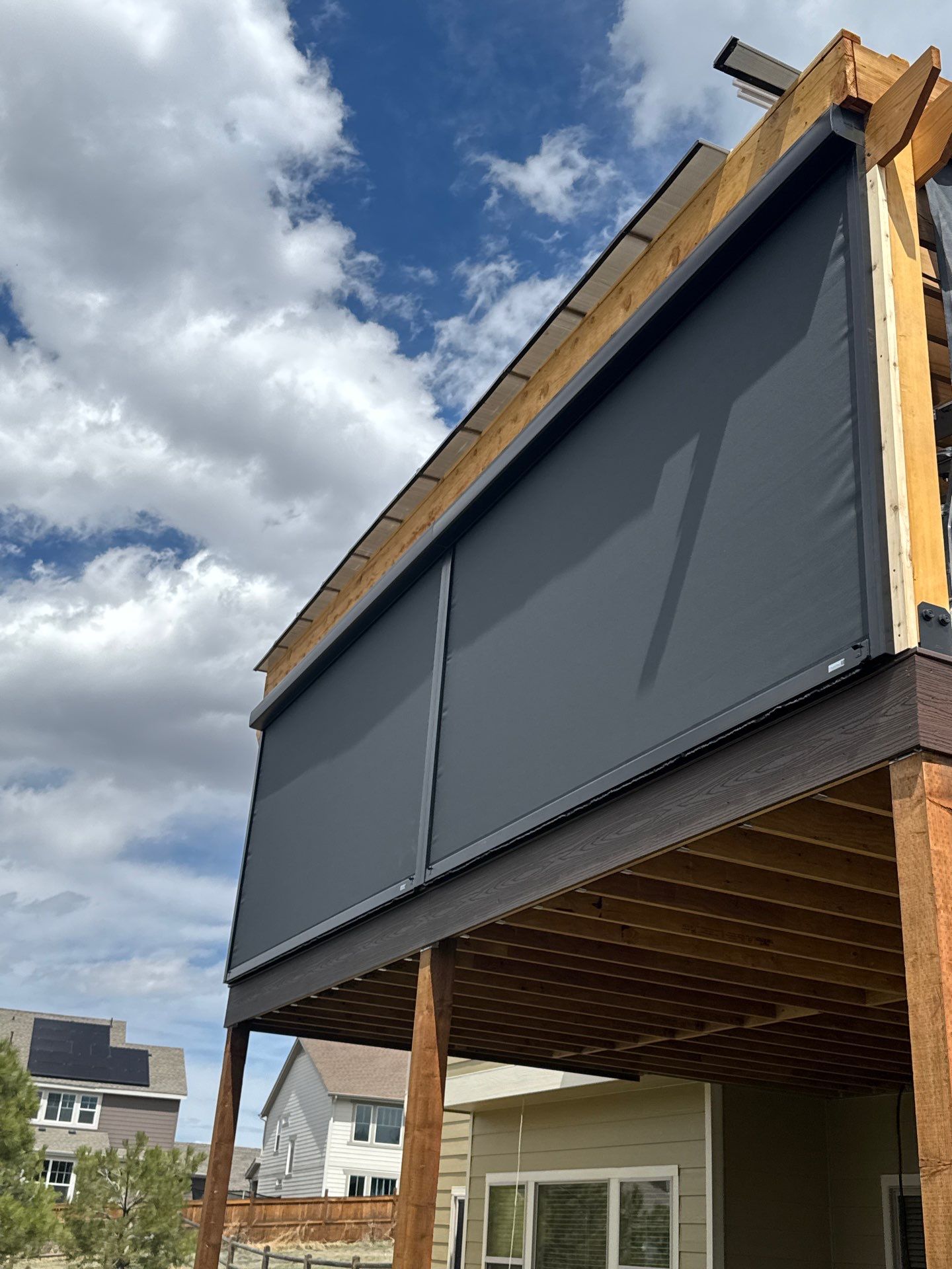 Motorized Screens using Progressive MagnaTrack Screens by Outdoor Solutions Colorado