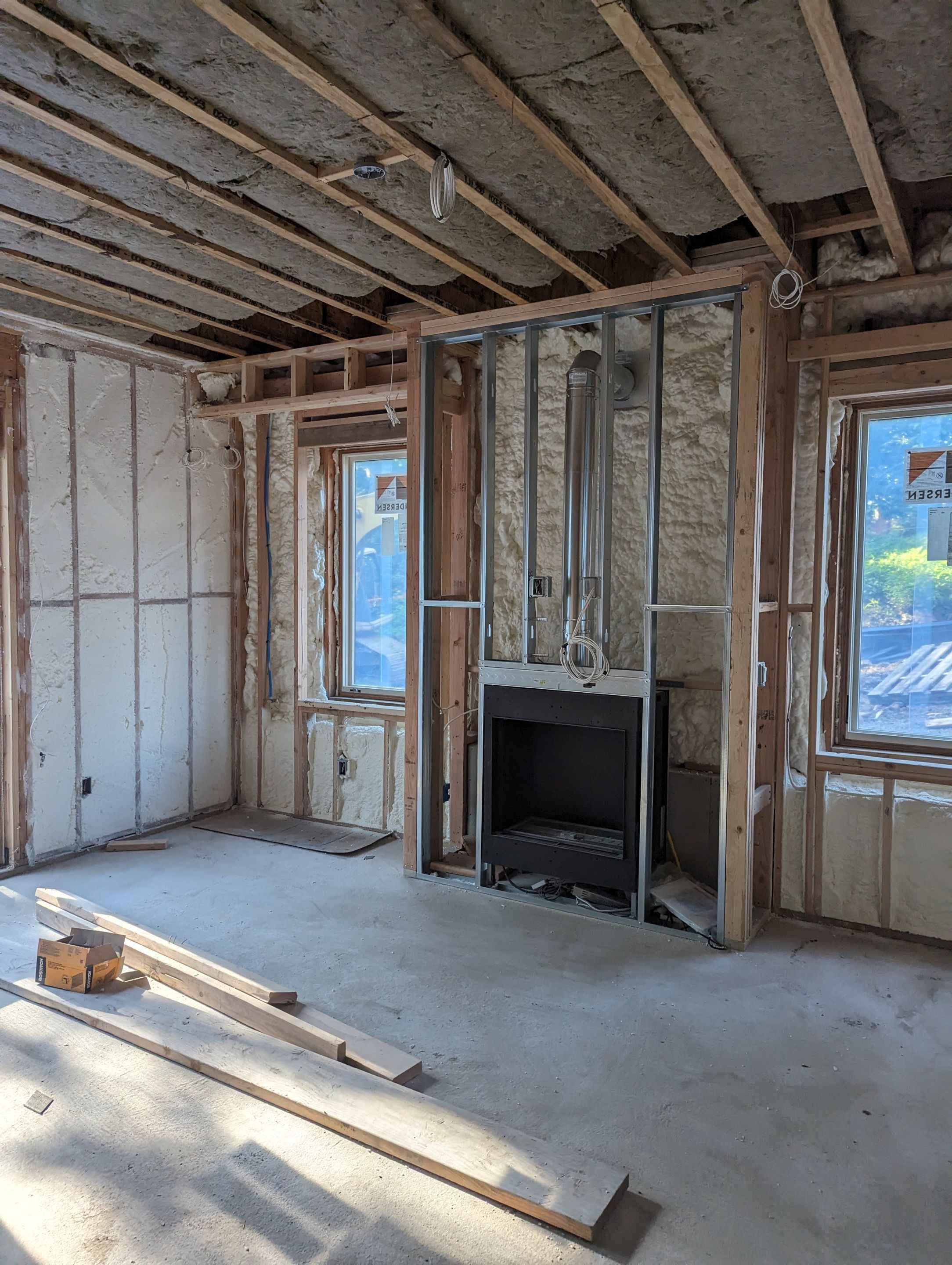 New Home Construction using open cell spray foam by NYS Foam & Energy