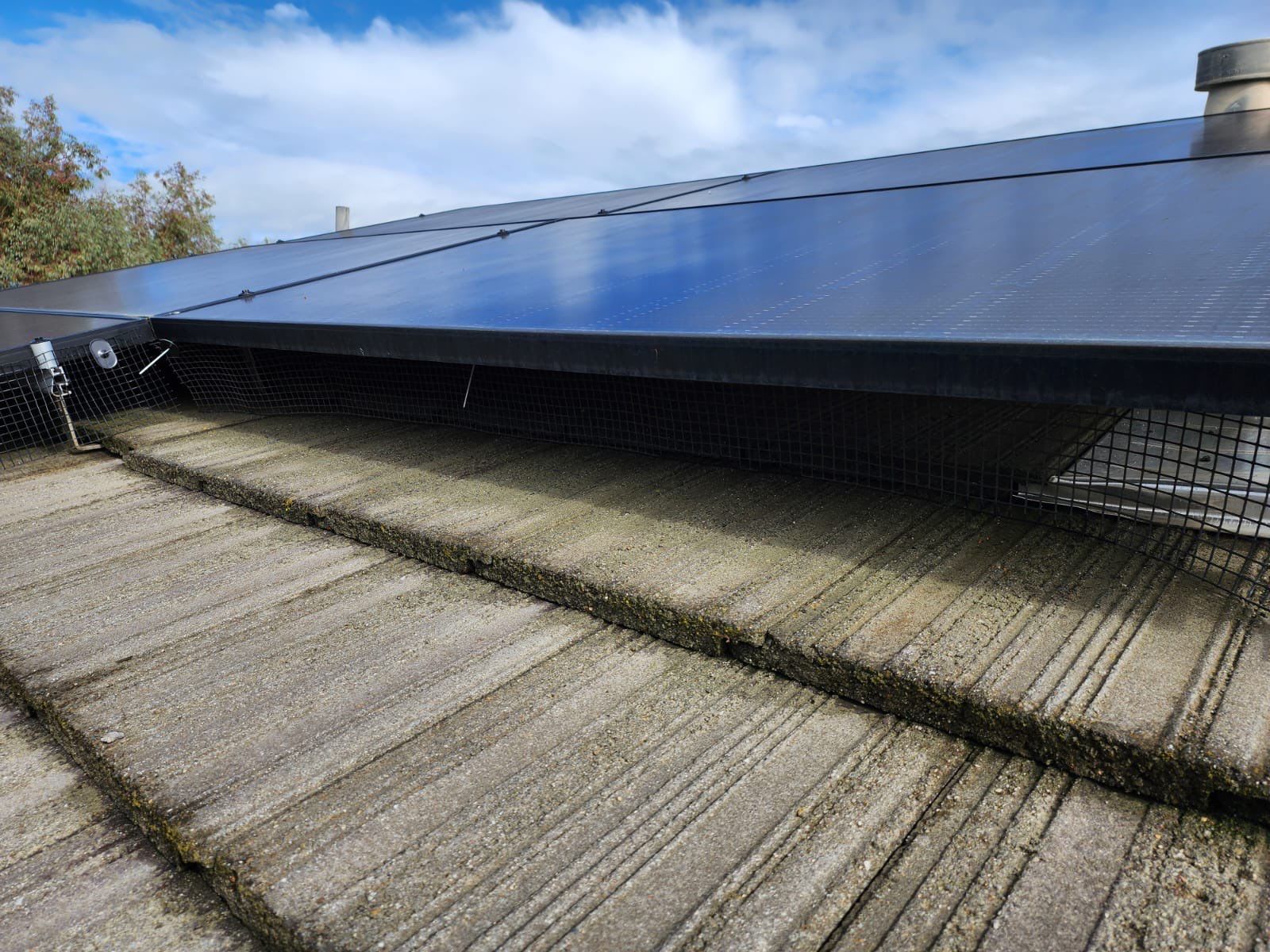 Solar Panel Bird Proofing using Critter Guard Mesh-Flat tile by All One Solar Shine