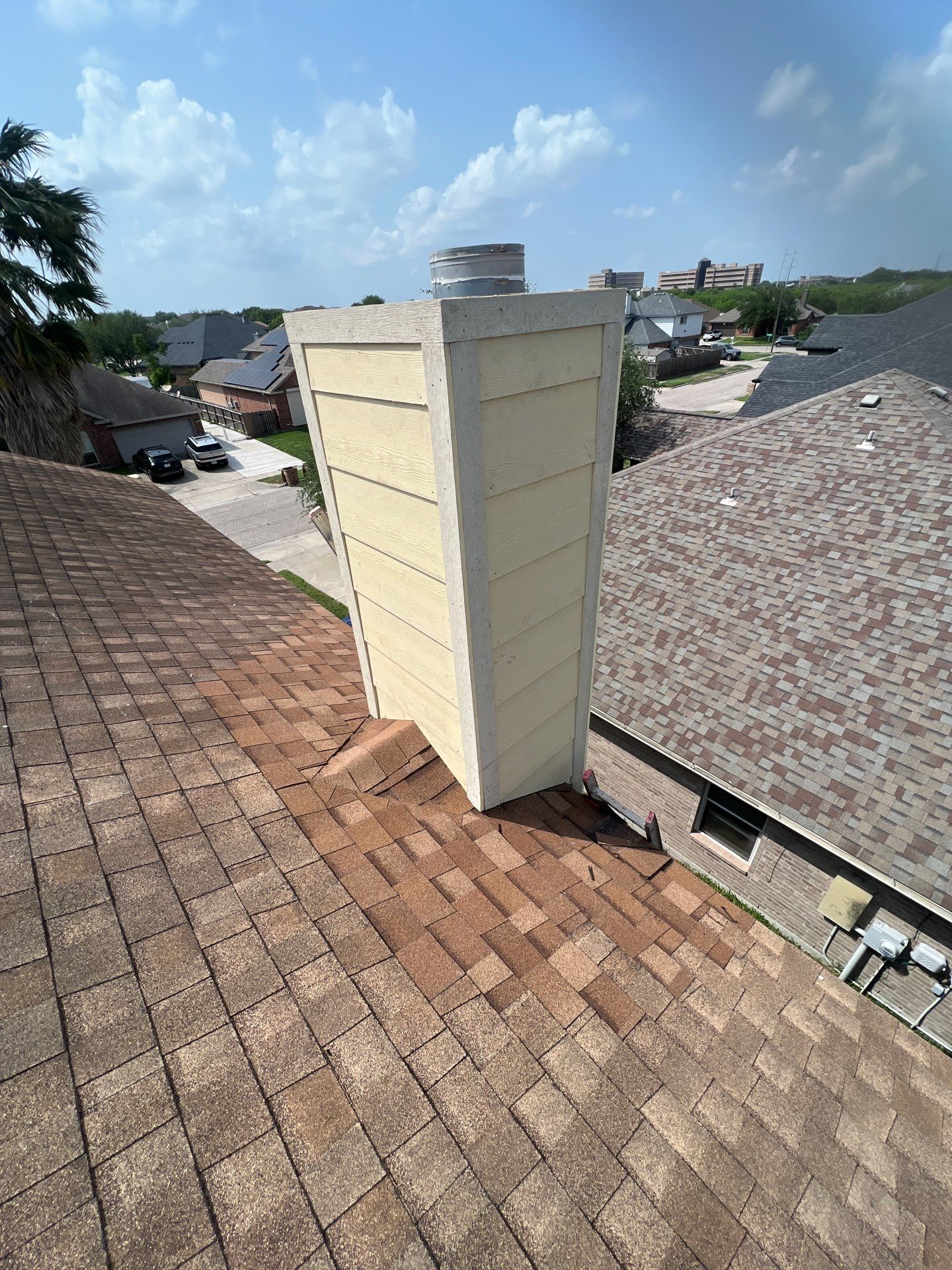 Chimney looks good but its BAD! by Bayfront Roofing and Construction
