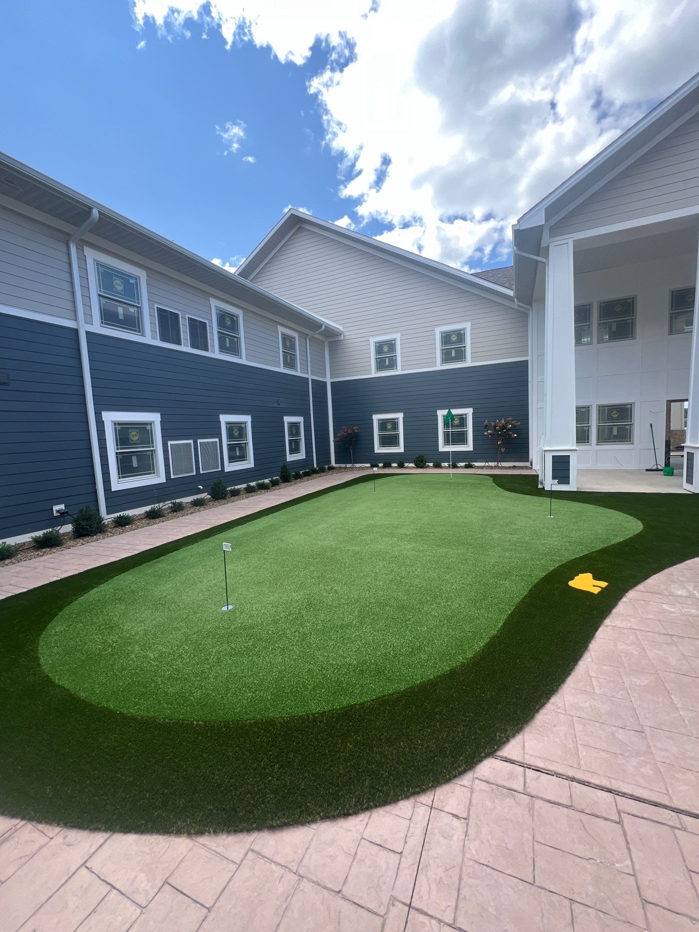 Senior Living Synthetic Golf Green Installation at Saybrook Inn by Southwest Greens Midwest