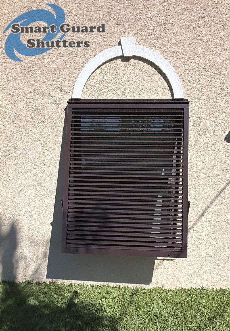 Impact Bahamas in Grey Brown by Smart Guard Shutters