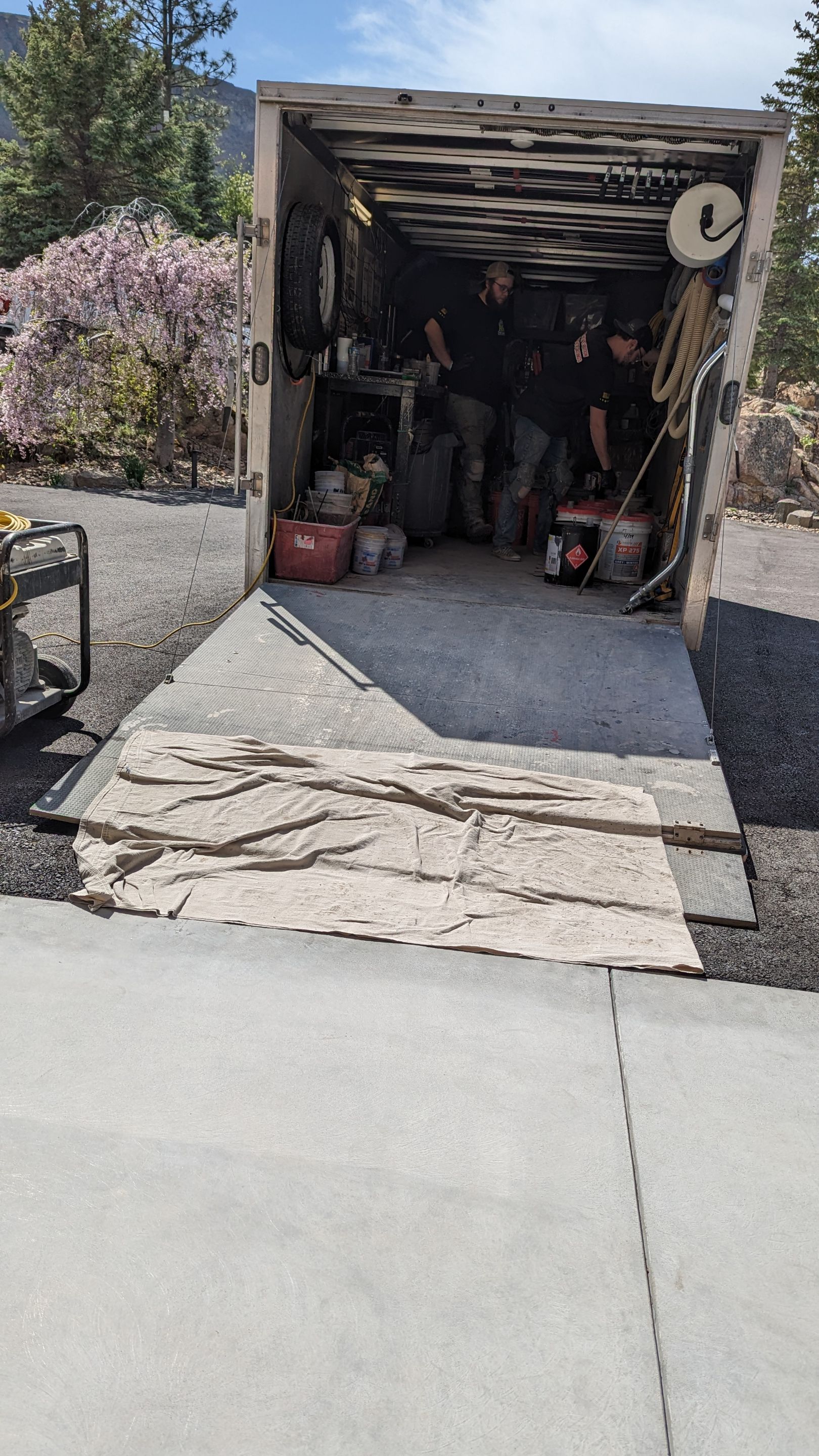 Garage Transformation using Slate Hybrid 1/16" Flake by Croc Coatings, LLC