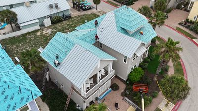 Residential Roof Replacement using 24 GA Double-Lock - Match Dove Grey