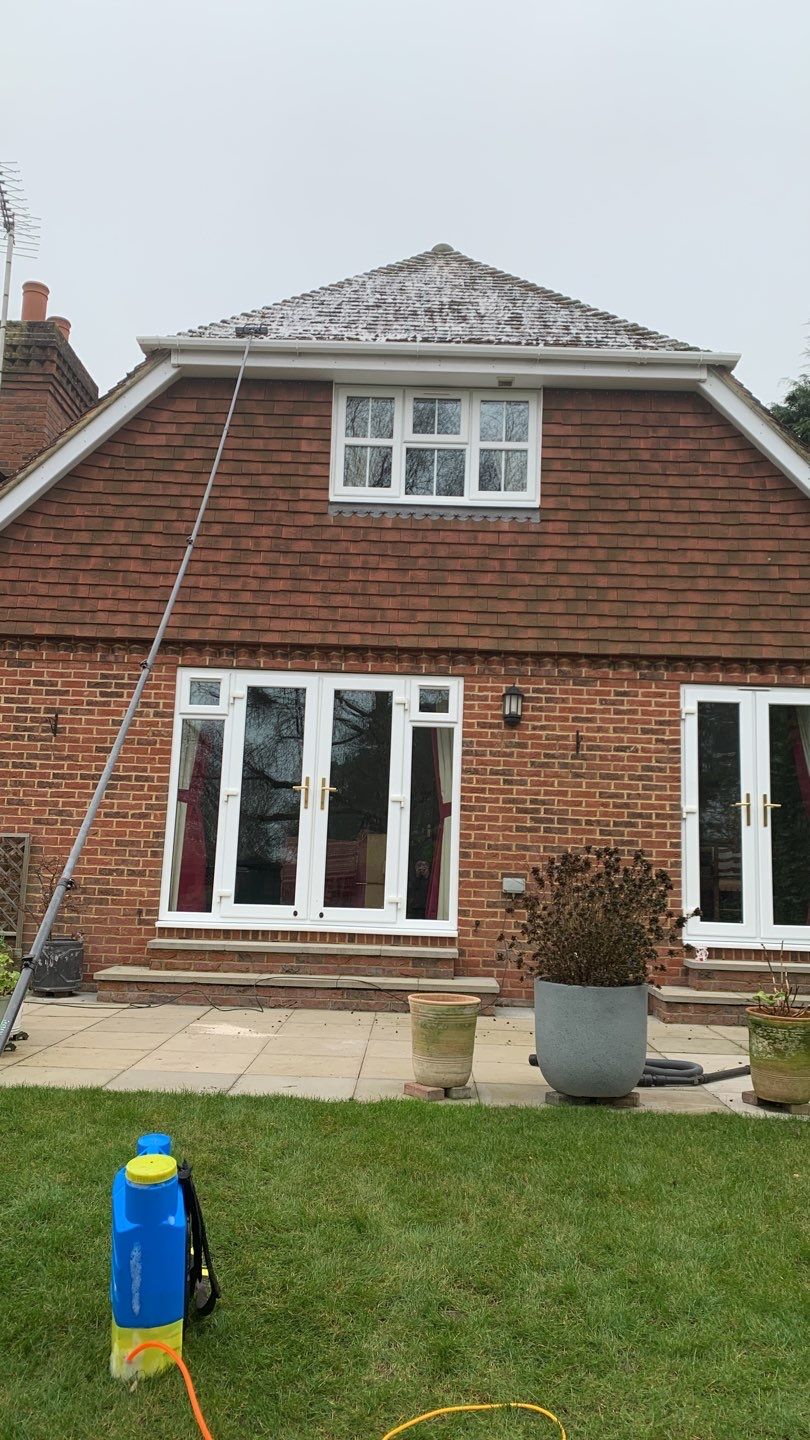 Moss removal and biocide treatment using Moss Scraper Blades by Ges Exterior Cleaning ltd