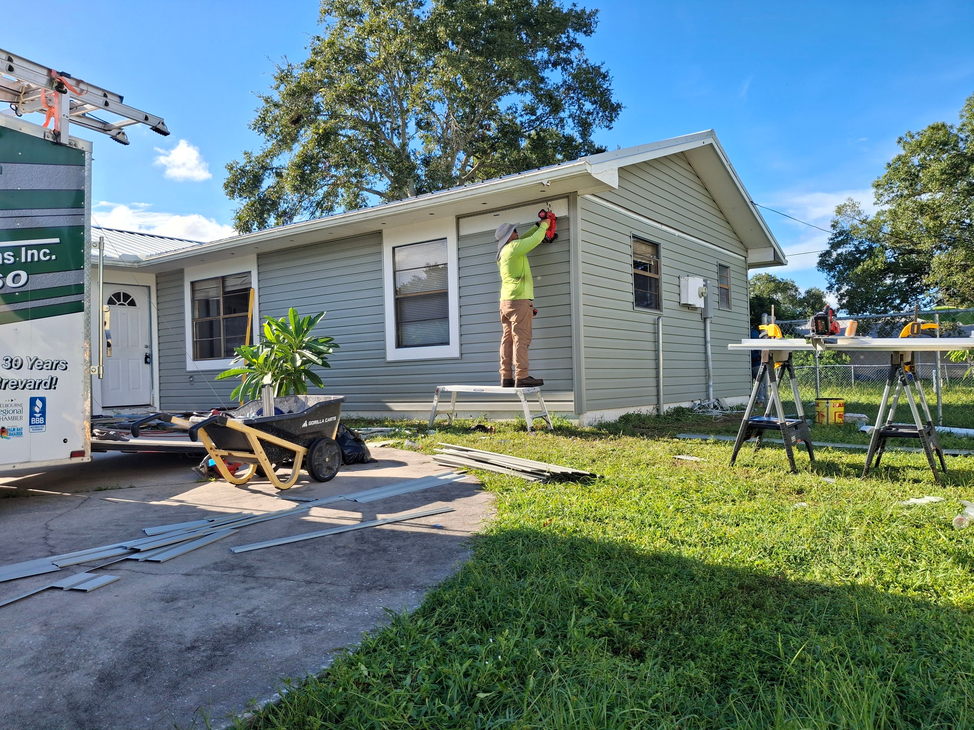 Vinyl Siding Installation and Structural Wood Rot Repair in Palm Bay by Florida Roofing and Renovations Inc.