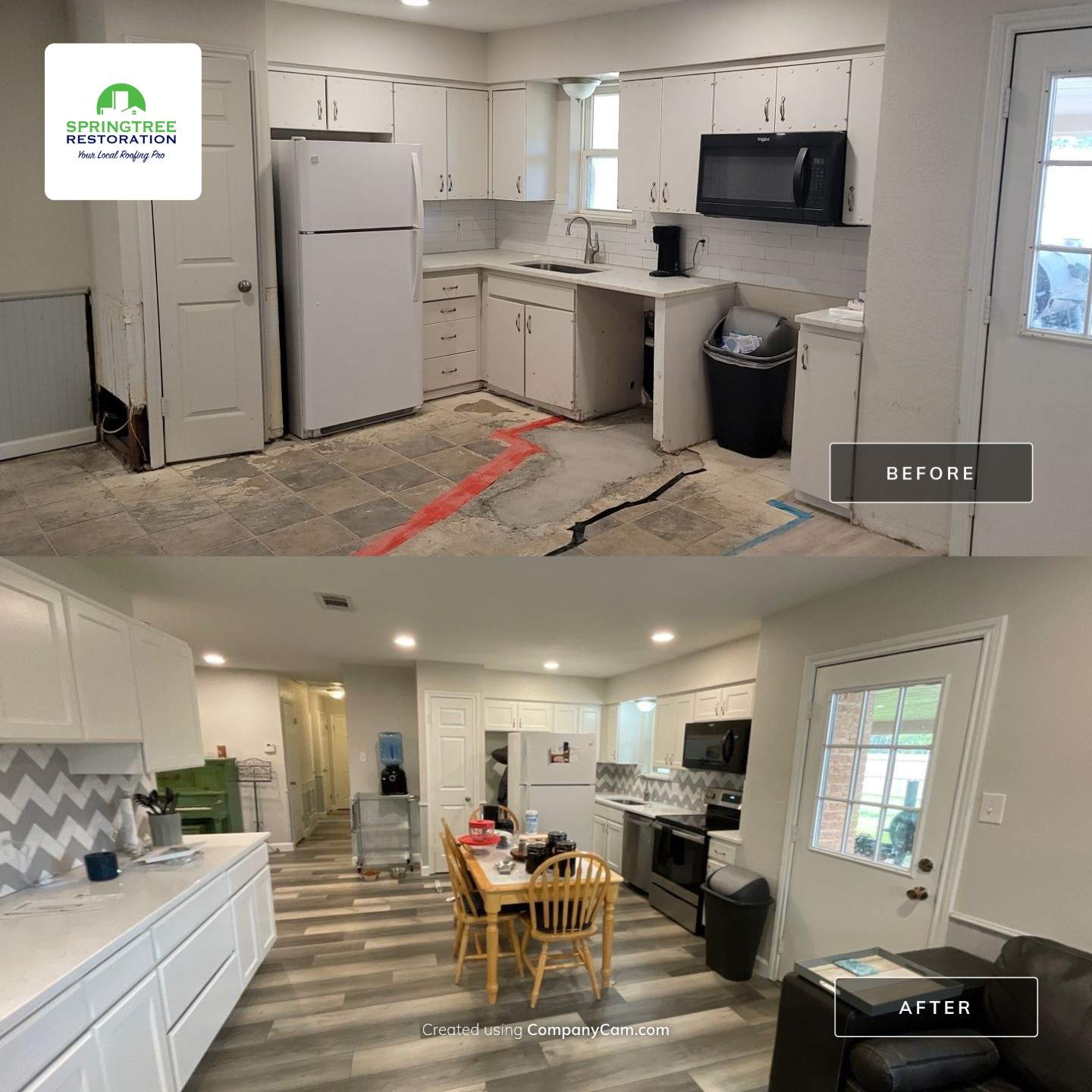 Interior flooring project by Springtree Restoration 