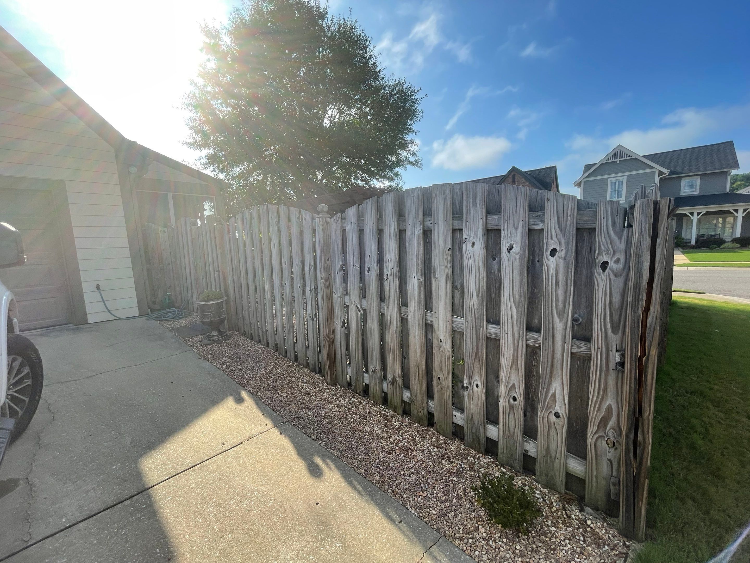 Chase Lake - Arched Shadowbox Fence by Pillar and Pine