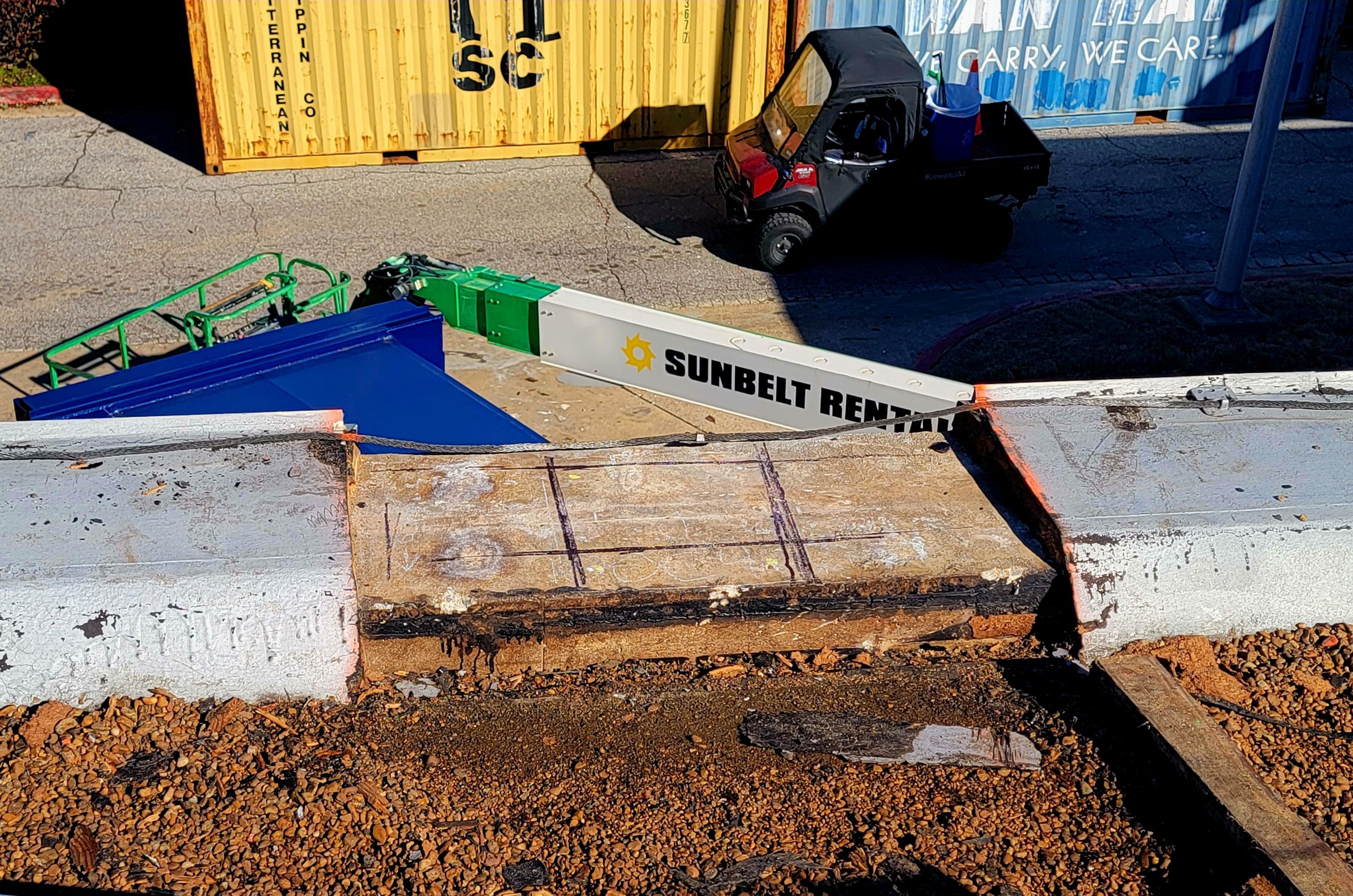 Scanning a roof section for rebar by Alsip Locating Service, LLC