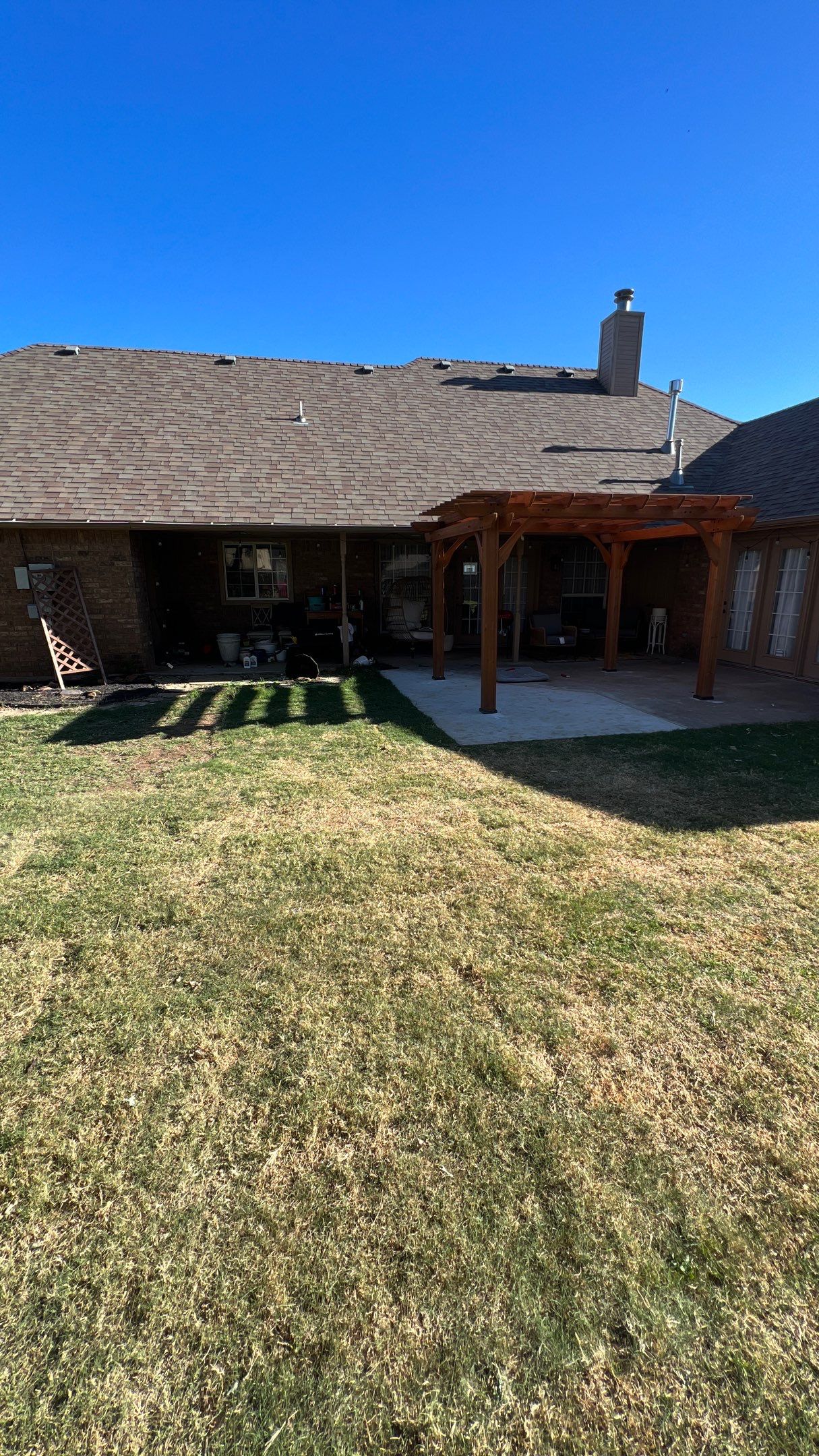 Tree removal , Concrete, Pergola, and sod install  by Clays Services Inc