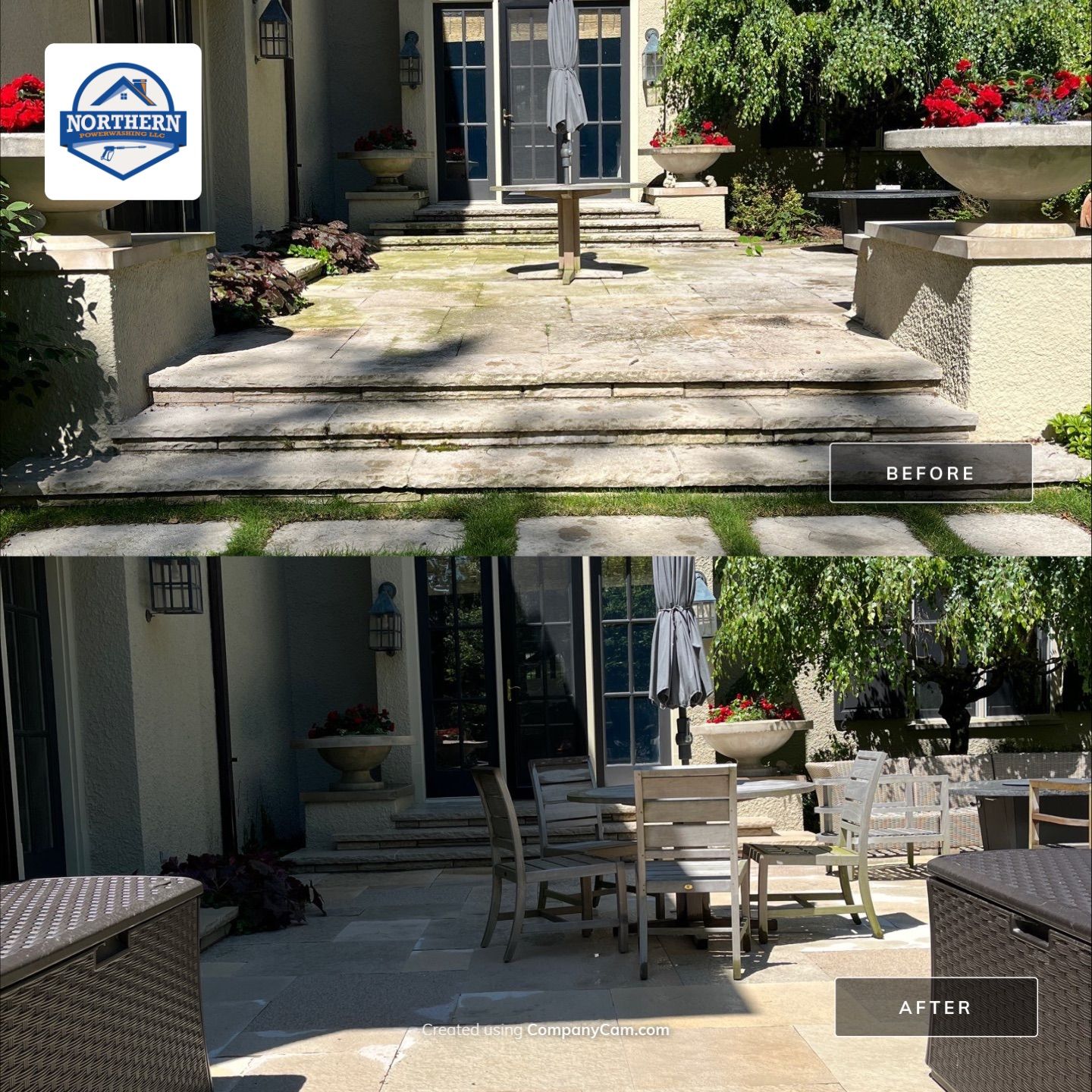 Natural Stone Surface Pressure Washing by Northern Power Washing LLC.