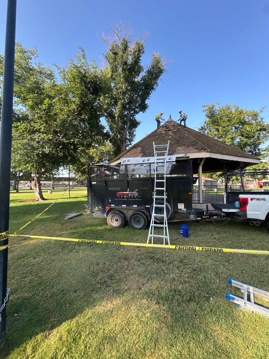 City of Gustine Gazebo project by Straight Edge Roofing Inc