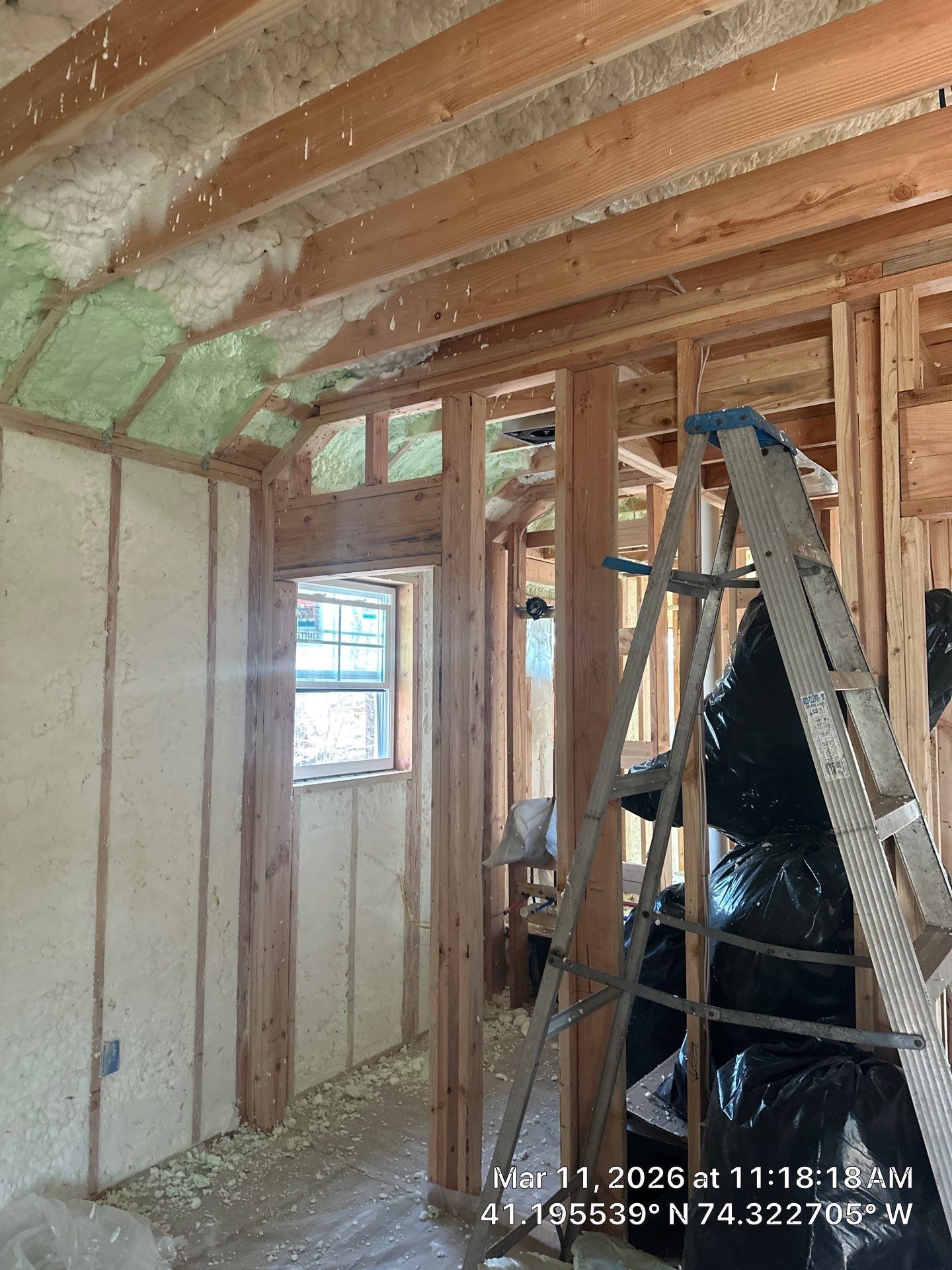 Basement Ceiling using Closed Cell Spray Foam by NYS Foam & Energy