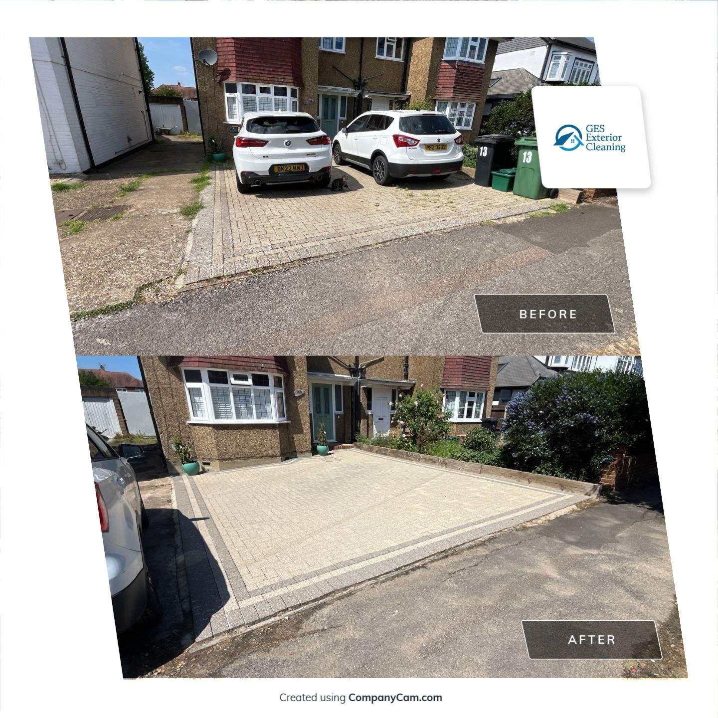 Driveway And Patio Clean using Honda 21lt High Pressure Machine by Ges Exterior Cleaning ltd