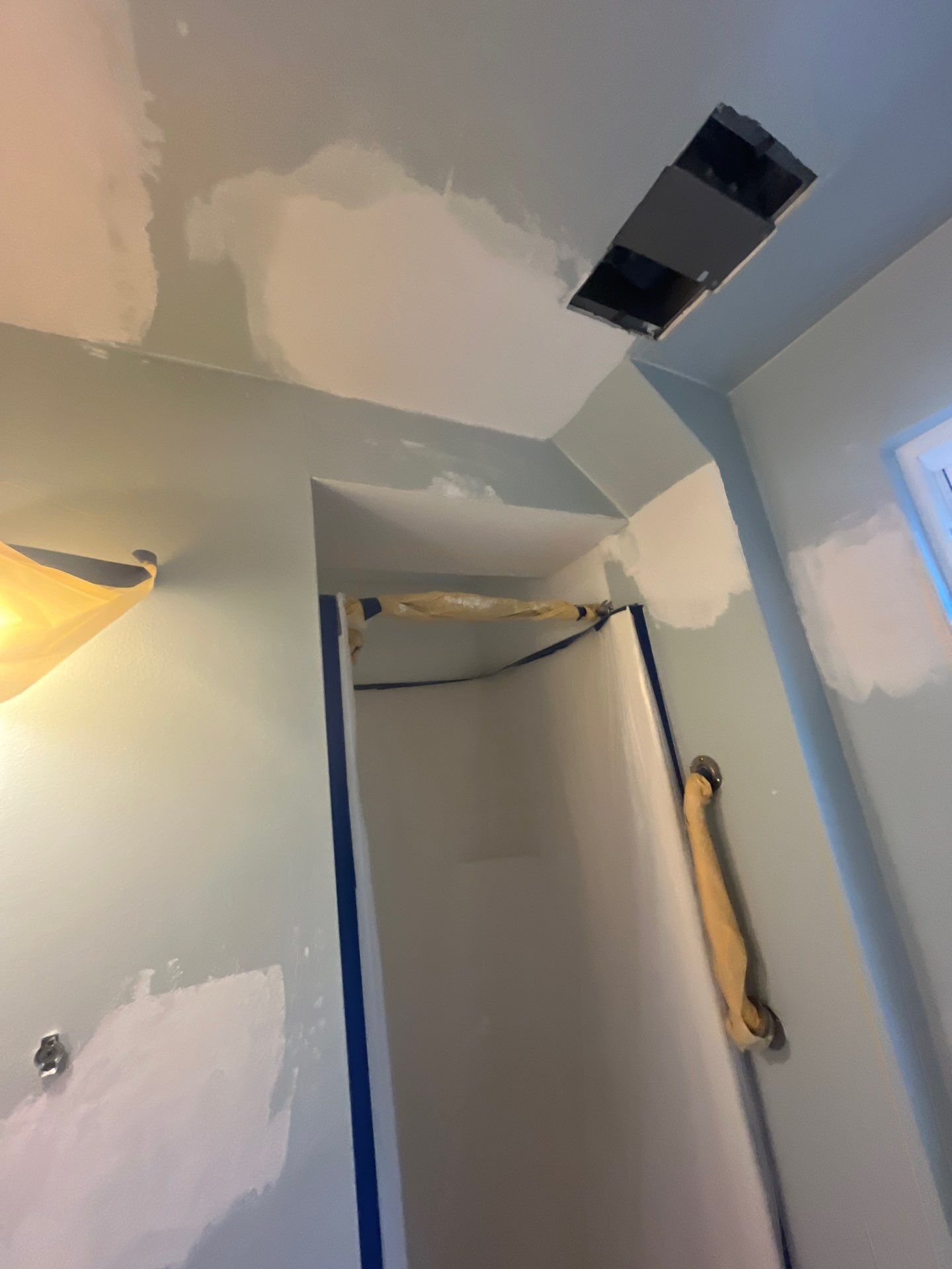 Bathroom-drywall repair and repaint by Herrera’s Bay Area Painting inc.